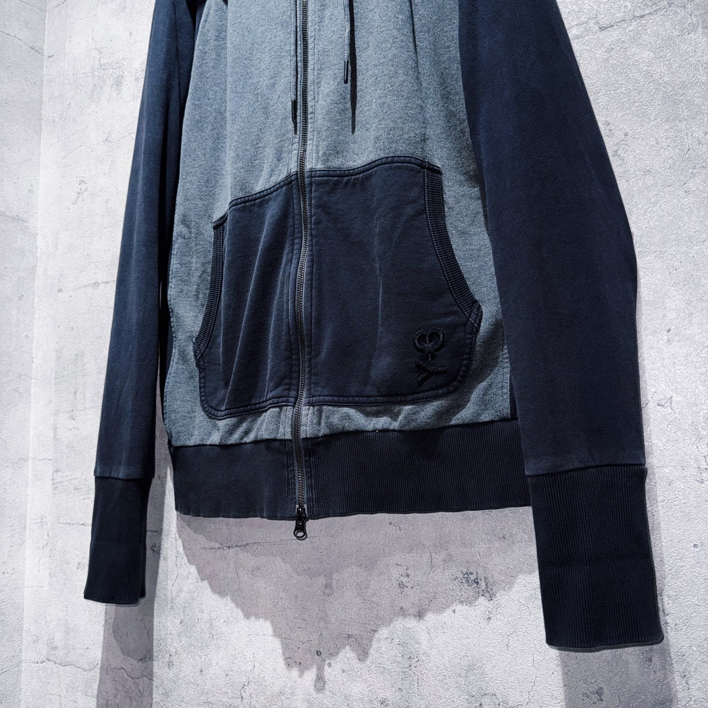 "Y-3"brand logo embroidery design double zip-up hoodie