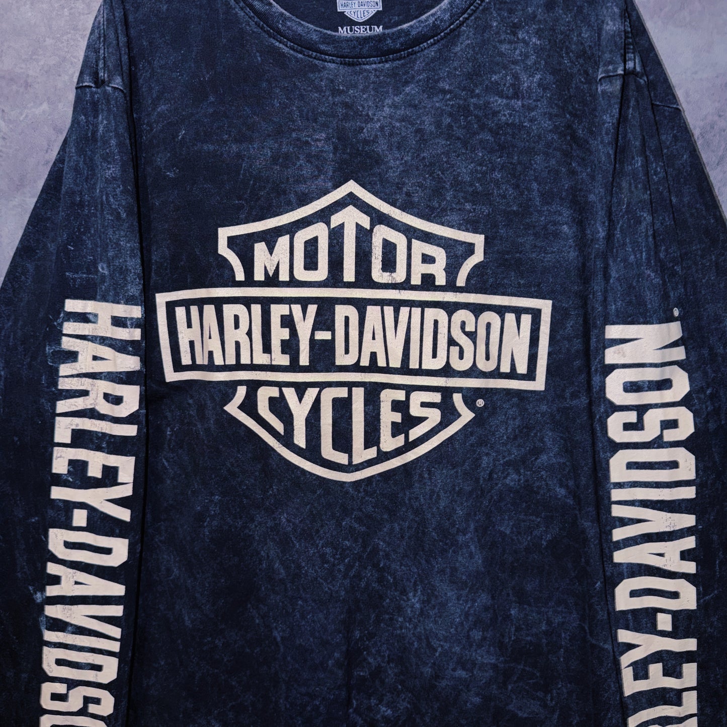 【doppio】vintage “Harley-Davidson” logo print design long sleeve T-shirt
