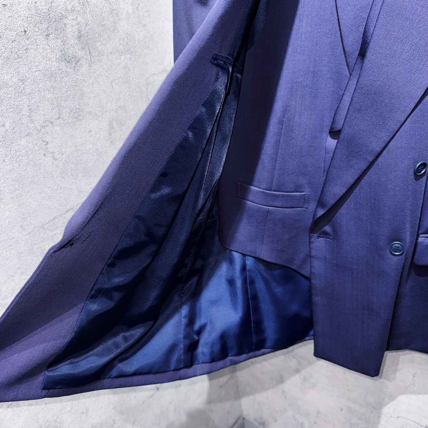 special three piece royal purple color double breasted set up