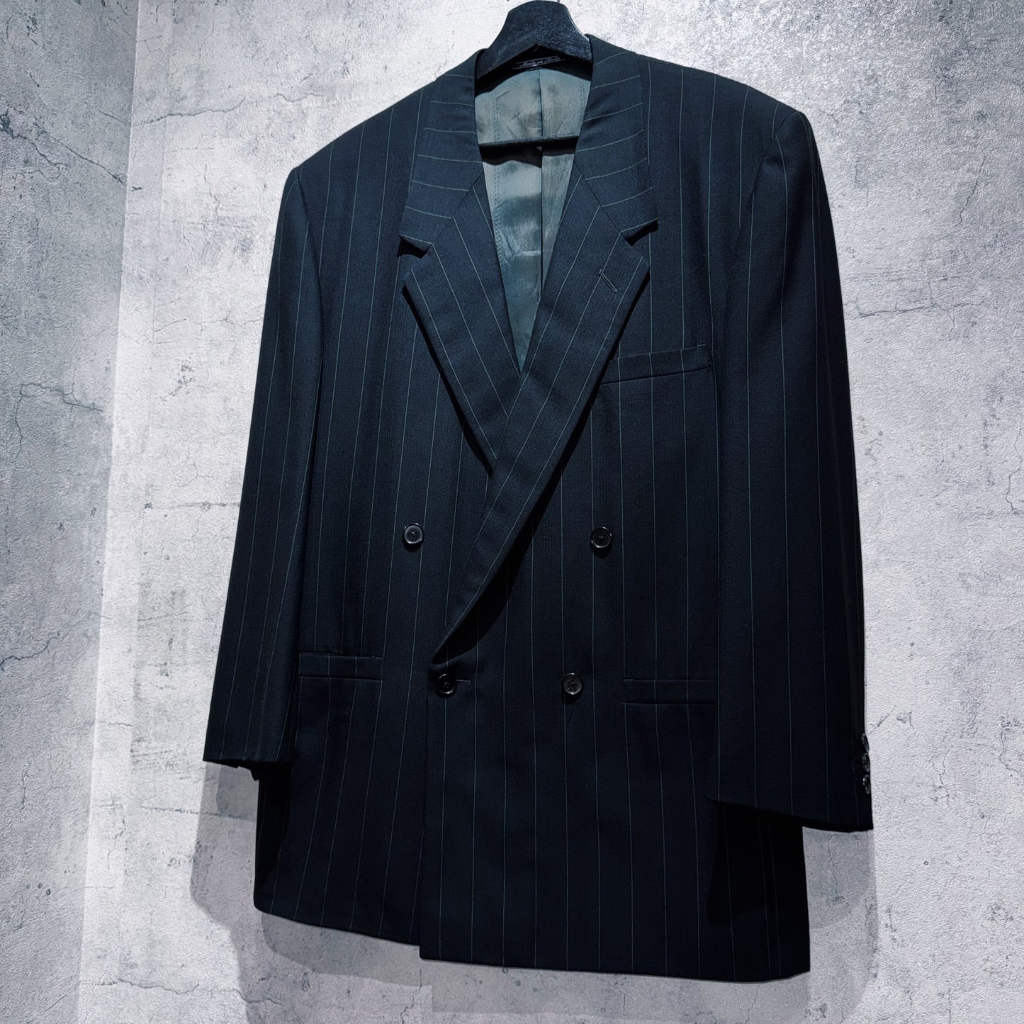 "VERSACE"stripe pattern design double breasted set up
