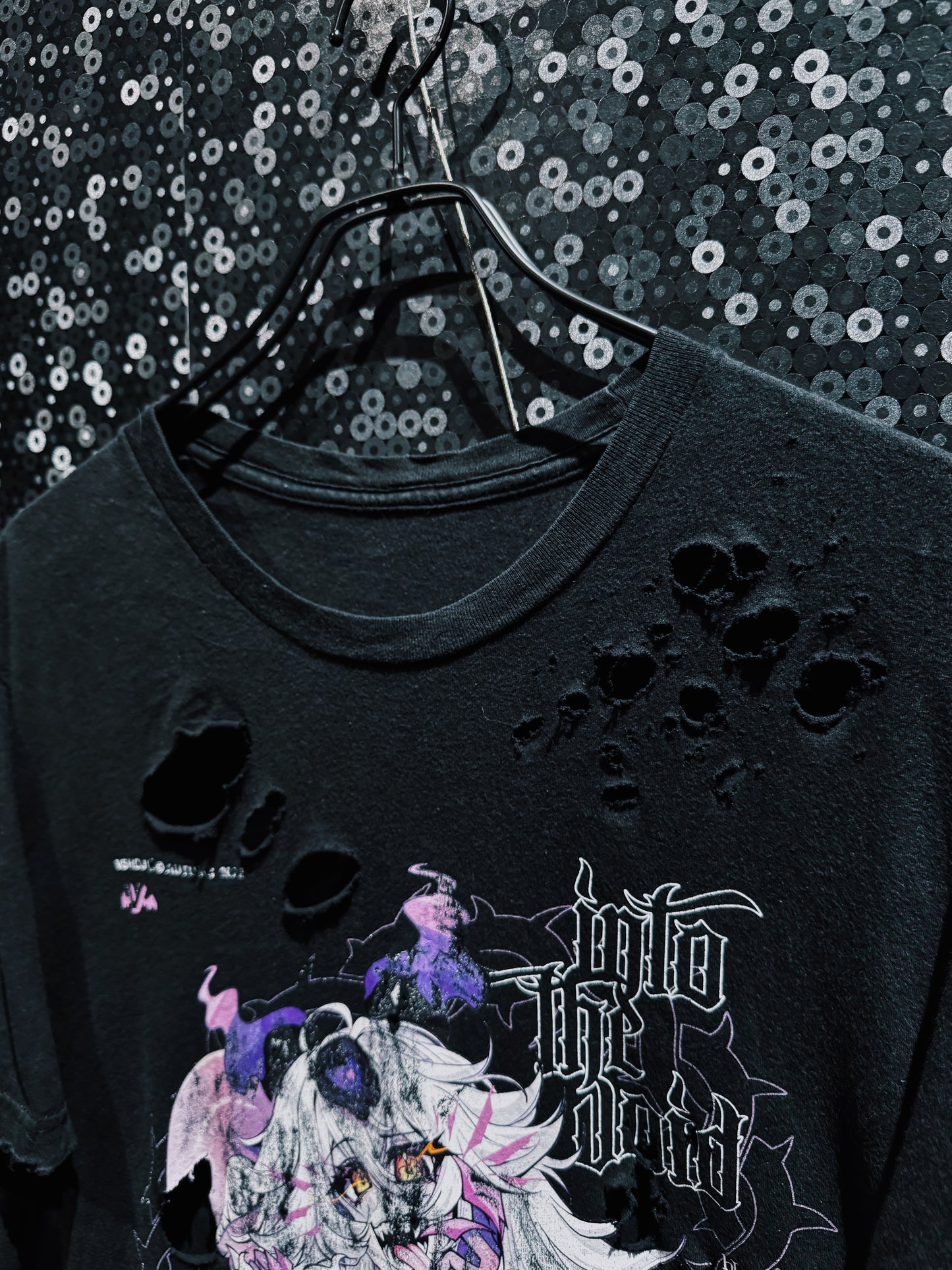 【ÆIEM】Natural “boro” Remake Gothic Anime Graphic T-shirt