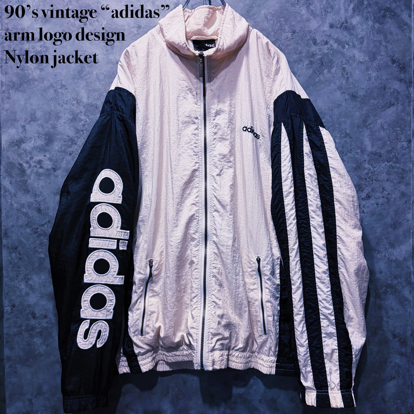【doppio】90’s vintage “adidas” arm logo design Nylon jacket
