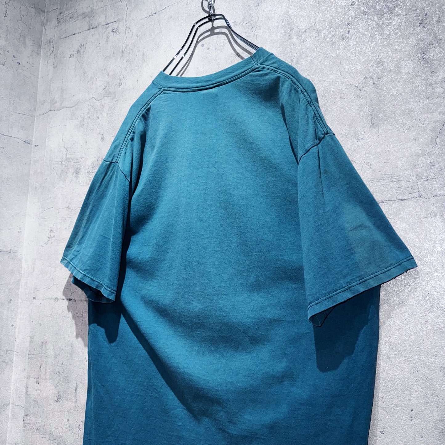 00's"Mickey Mouse"Nile blue color single graphic print T shirt