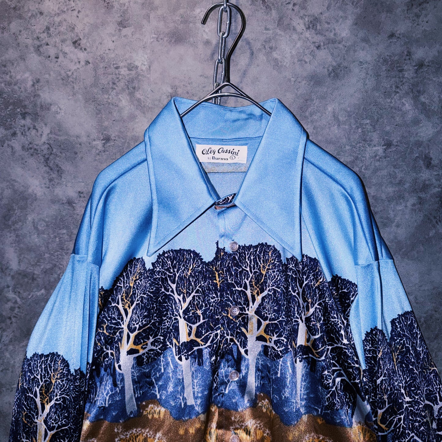 【doppio】vintage graphic design luxury collar shirt