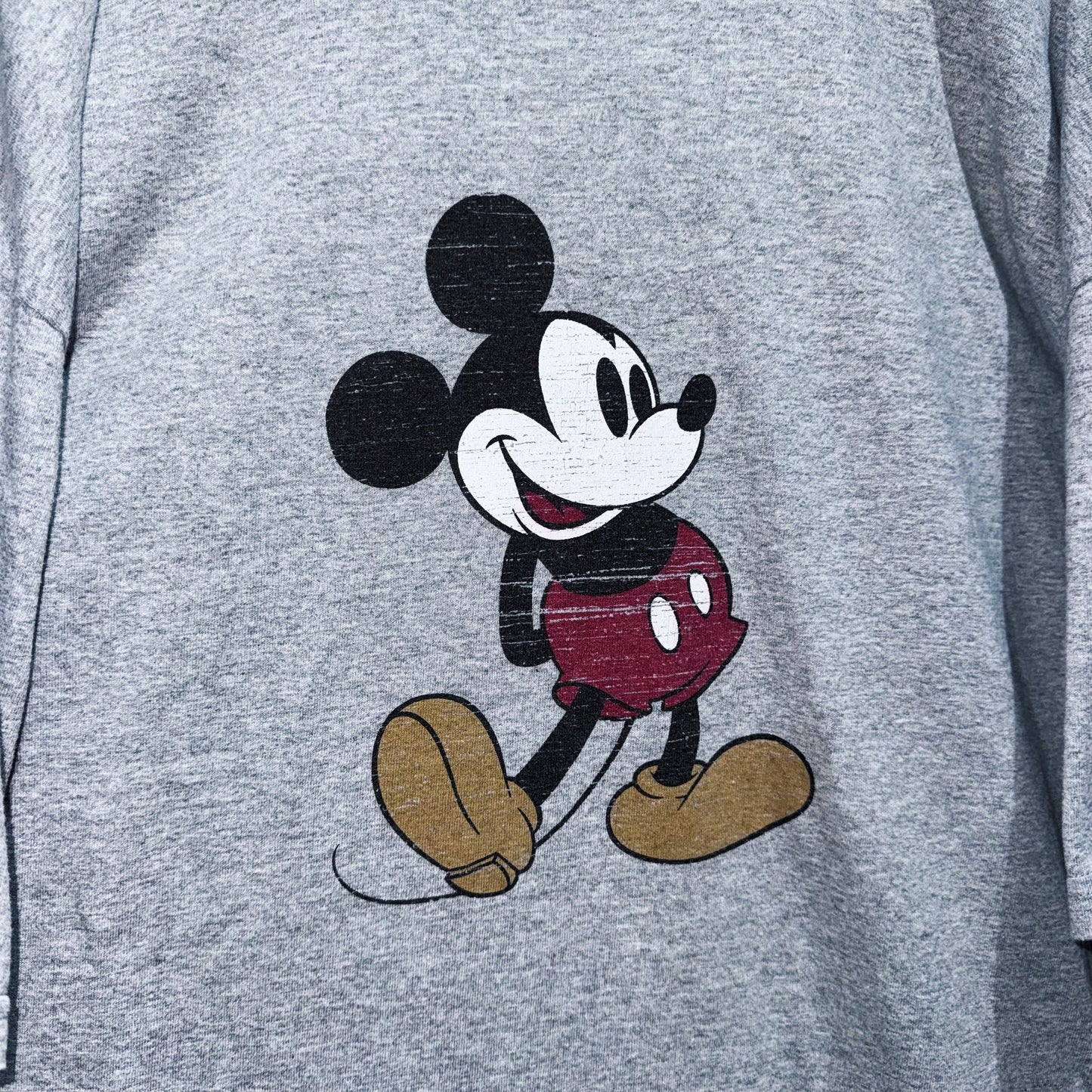 00's"Mickey Mouse"single design graphic print ringer T shirt