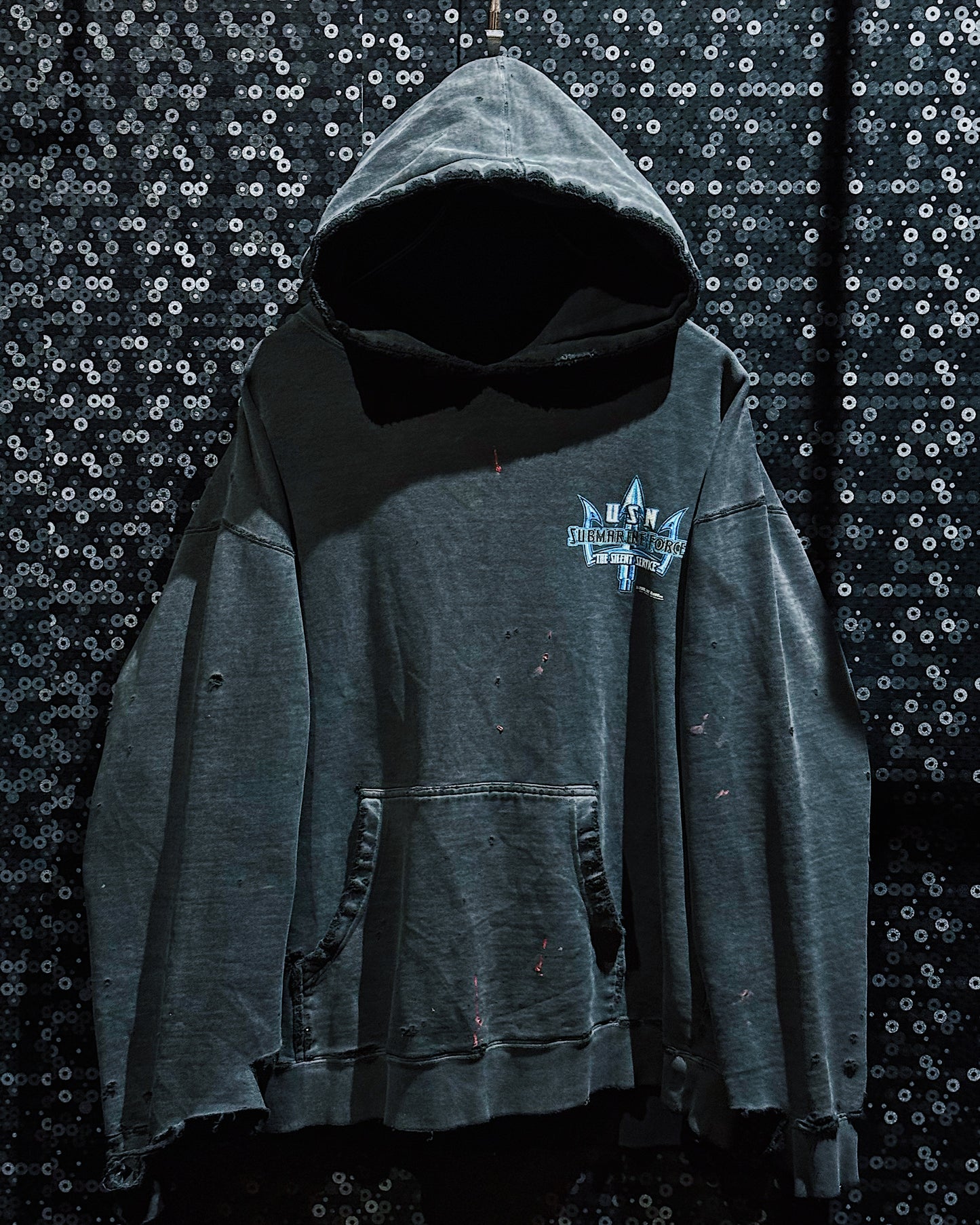 【ÆIEM】original “boro” remake U.S.N. Submarine Force hoodie pullover