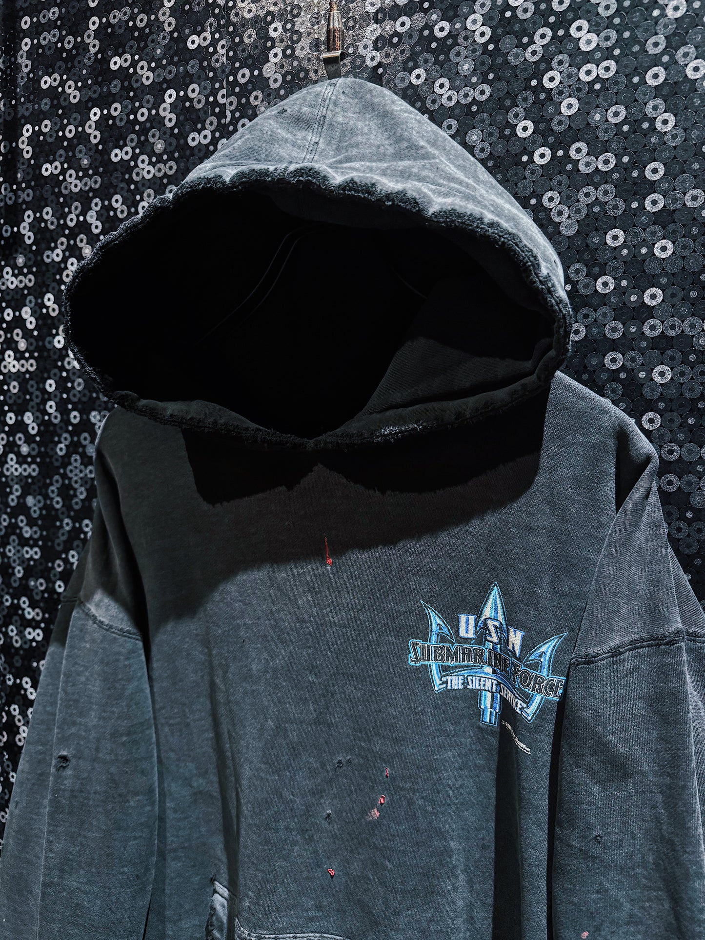 【ÆIEM】original “boro” remake U.S.N. Submarine Force hoodie pullover