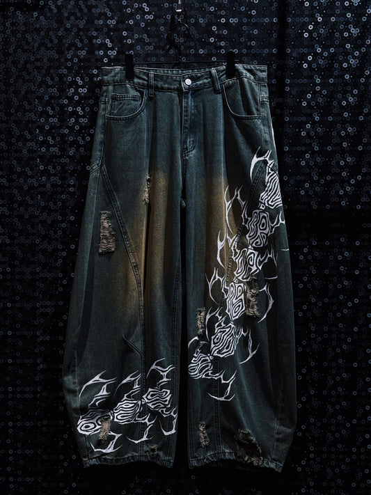 【ÆIEM】“RƎ:STANCE” Hand-Painted Reconstructed Denim