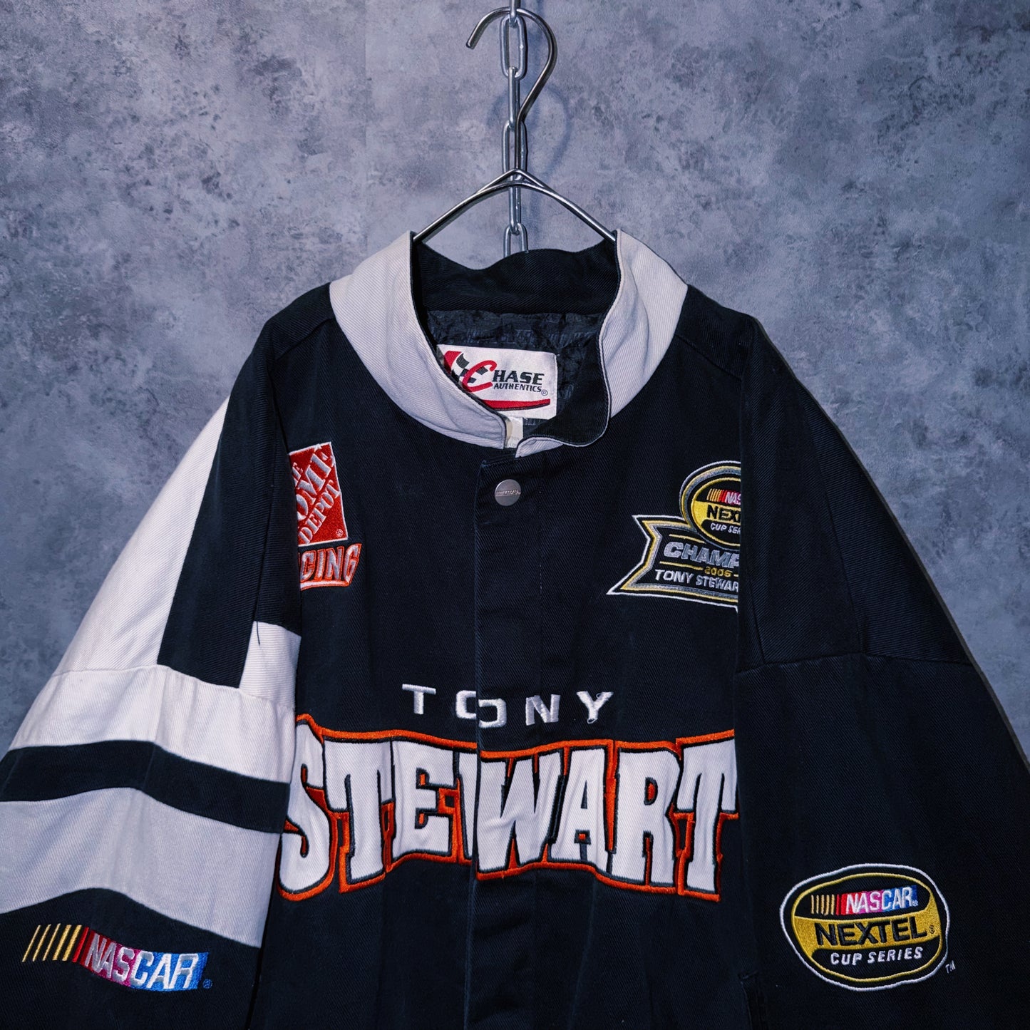【doppio】vintage”NASCAR”company logo patches design racing jacket