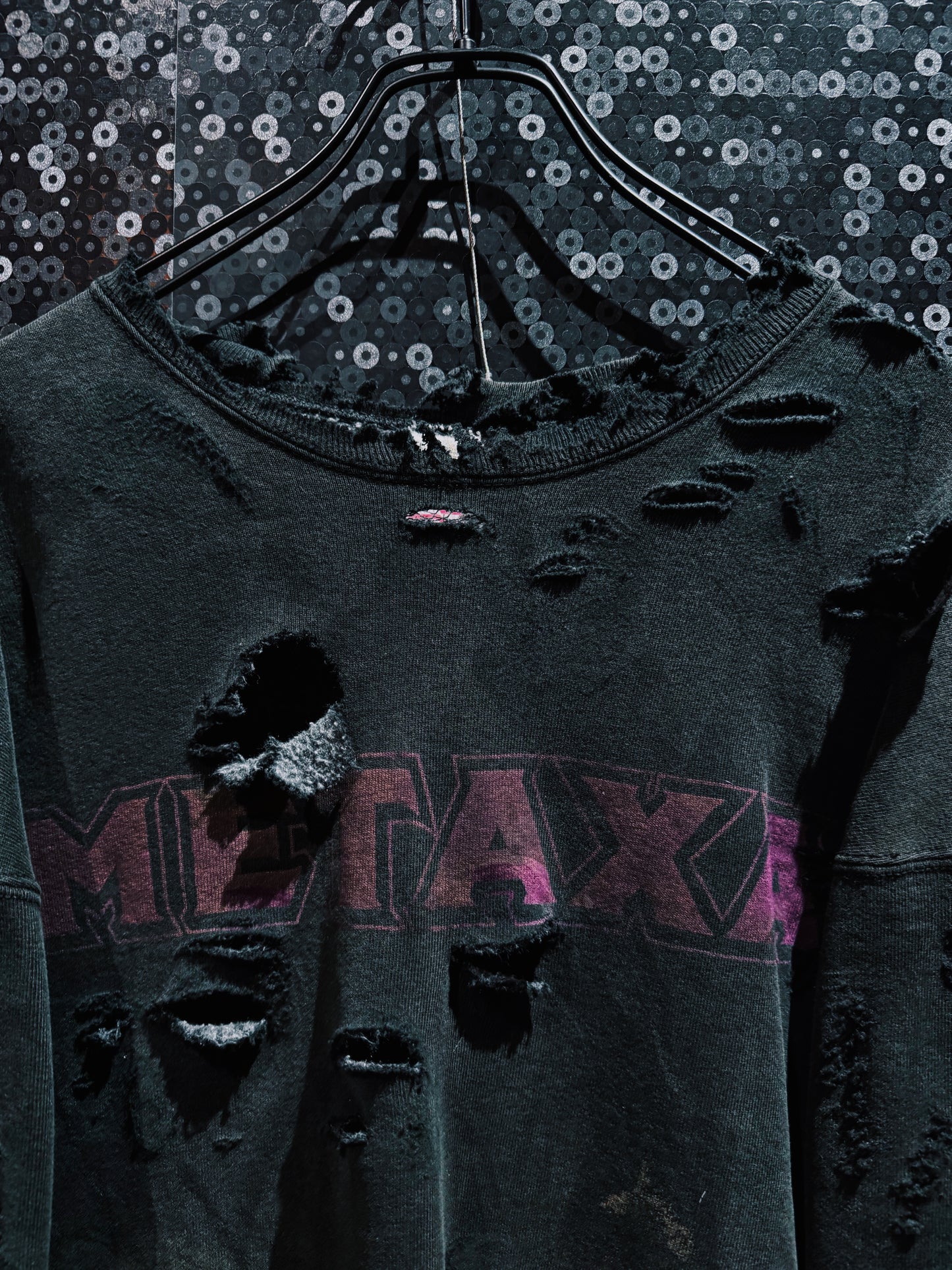 【ÆIEM】original”boro”remake FRUIT OF THE LOOM “METAXA FADED BLACK” Sweat