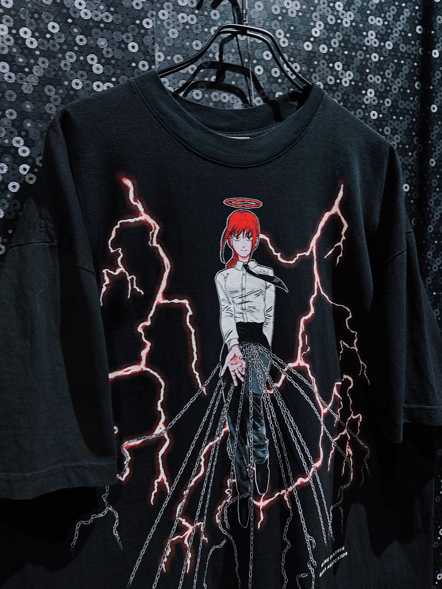 ￼【ÆIEM】Chainsaw Man Makima Lightning Graphic Big Silhouette T-shirt