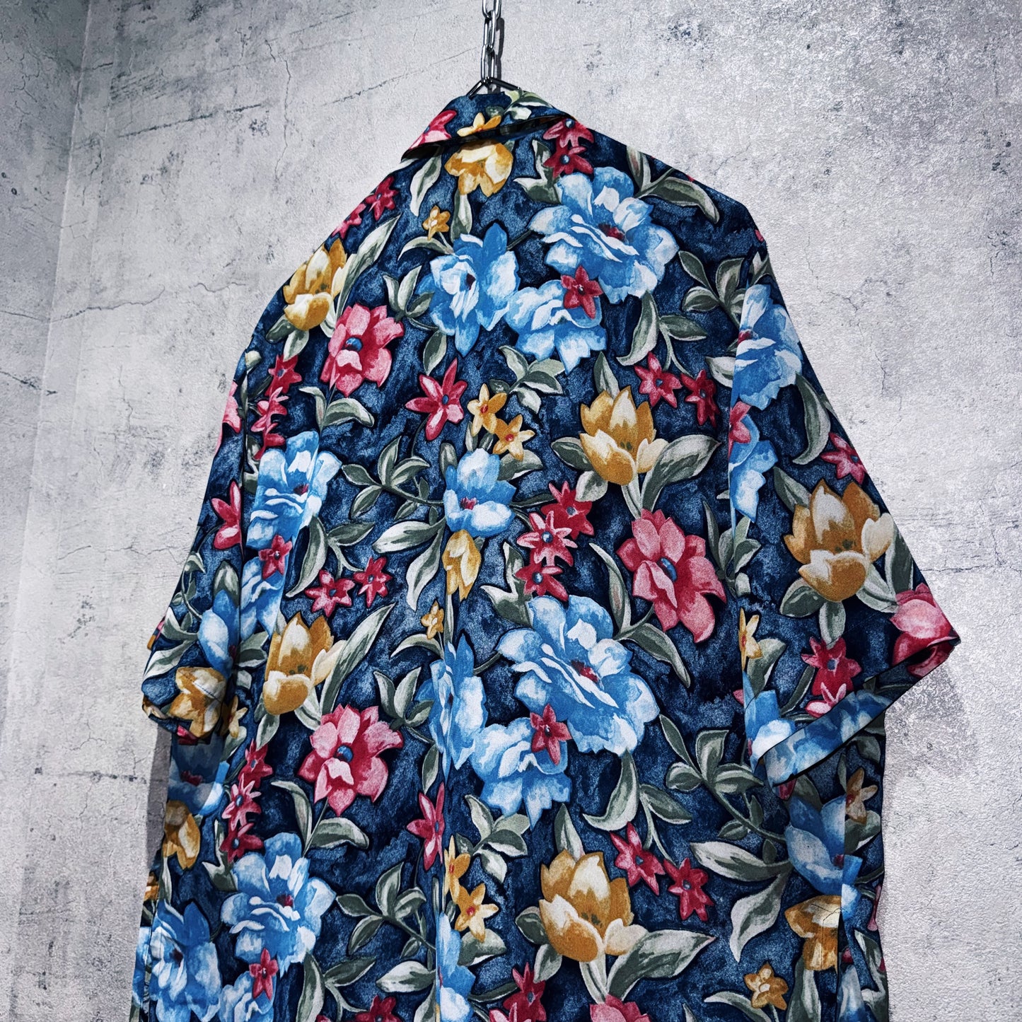 vintage Art flower pattern design short sleeve shirt