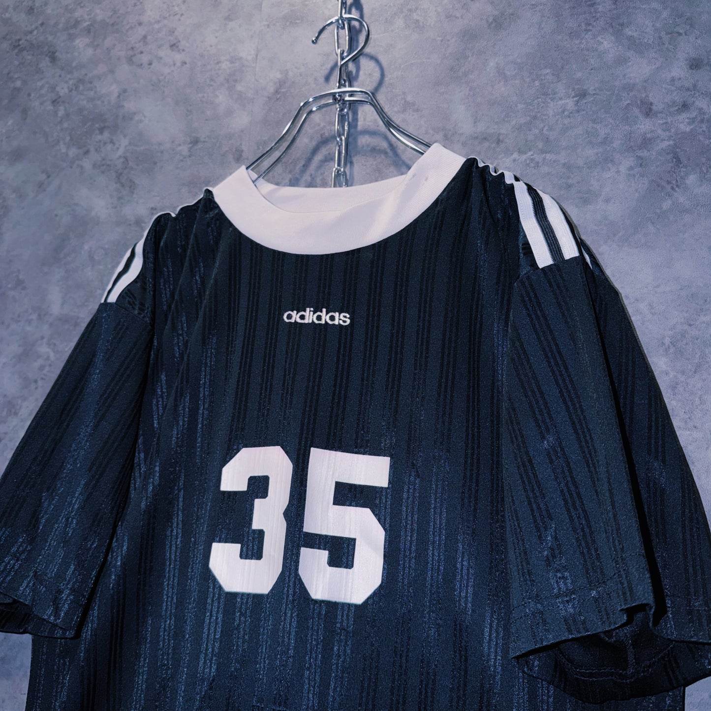 【doppio】vintage “adidas” three stripe design numbered game shirt