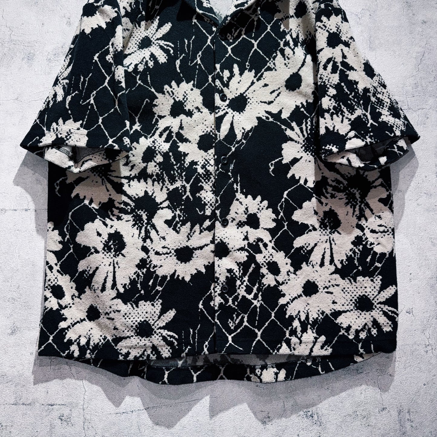 vintage Art sunflower pattern design short sleeve shirt