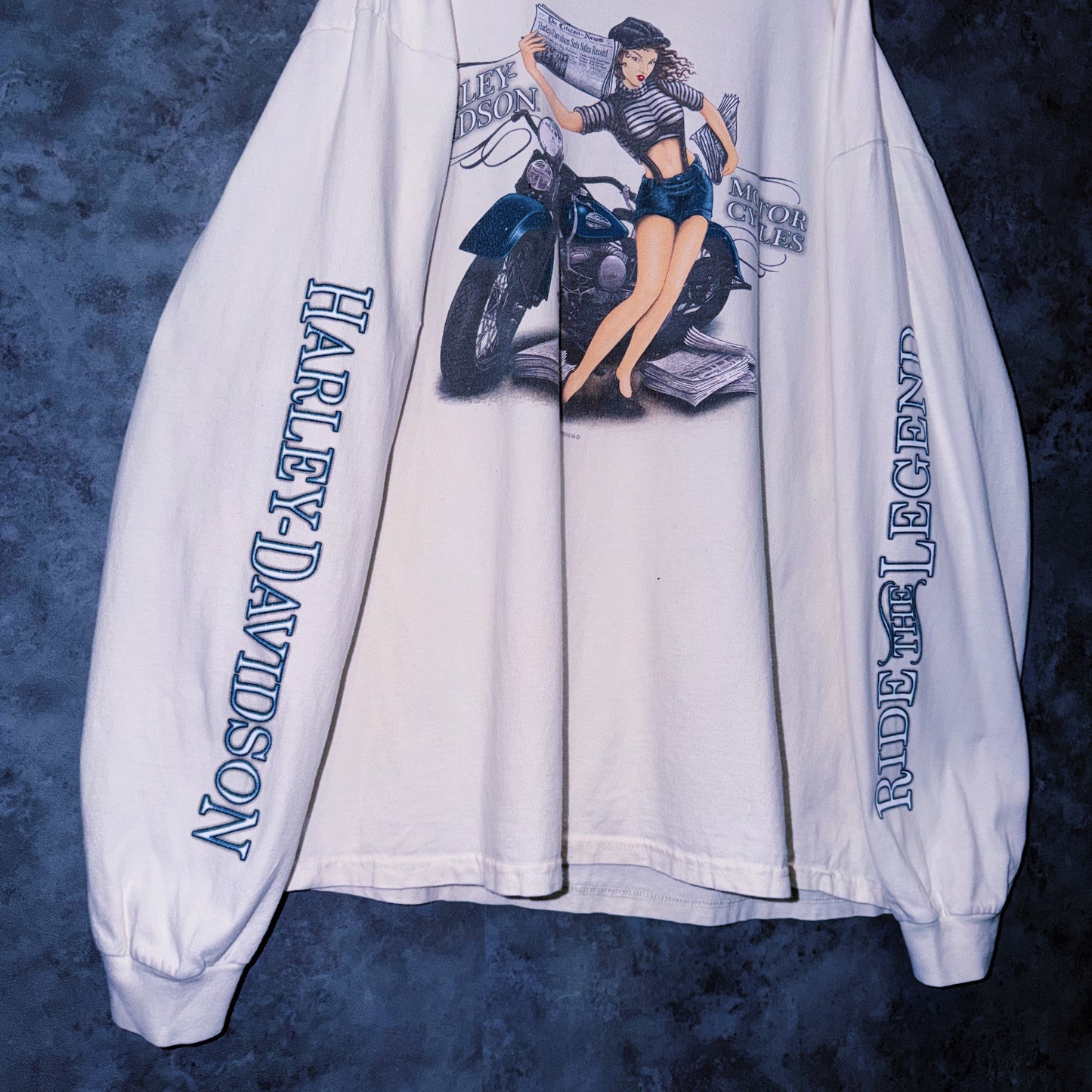 【doppio】vintage “Harley-Davidson” hot girl print design long sleeve T-shirt