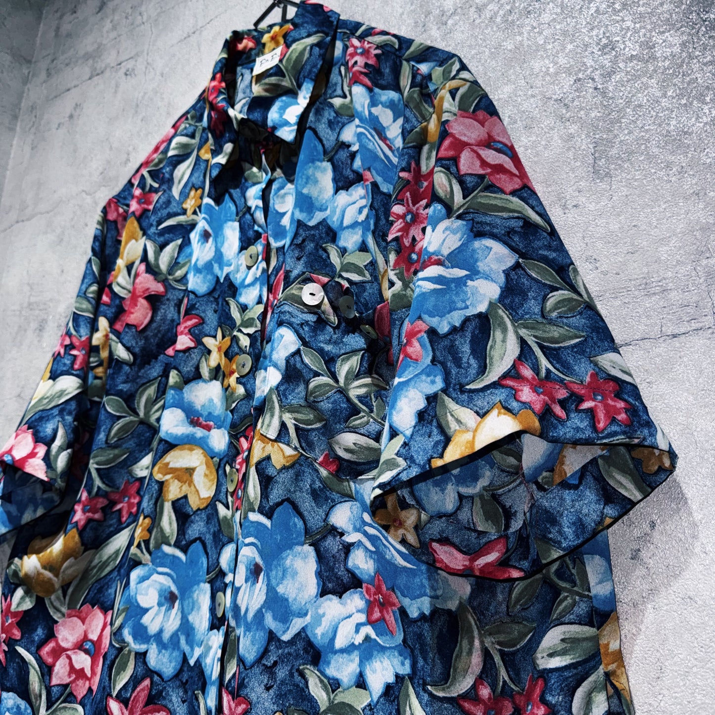 vintage Art flower pattern design short sleeve shirt