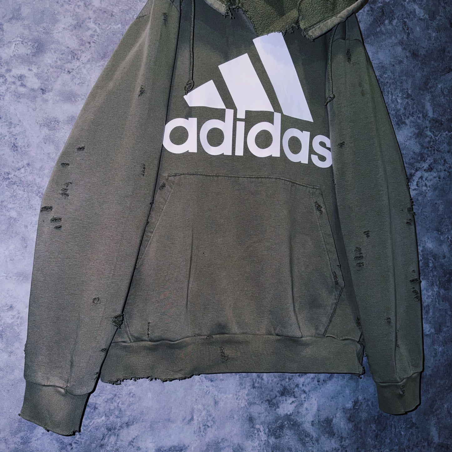 【doppio】90’s vintage “adidas” performance logo design boro custom sweat hoodie