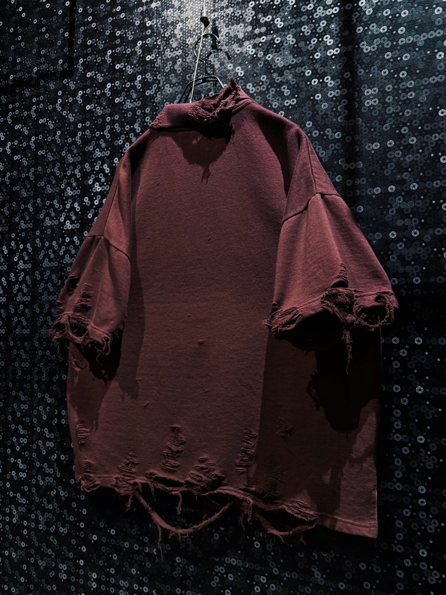 【ÆIEM】original”boro”remake adidas Trefoil Destroy Polo Shirt “BROWN DUST"
