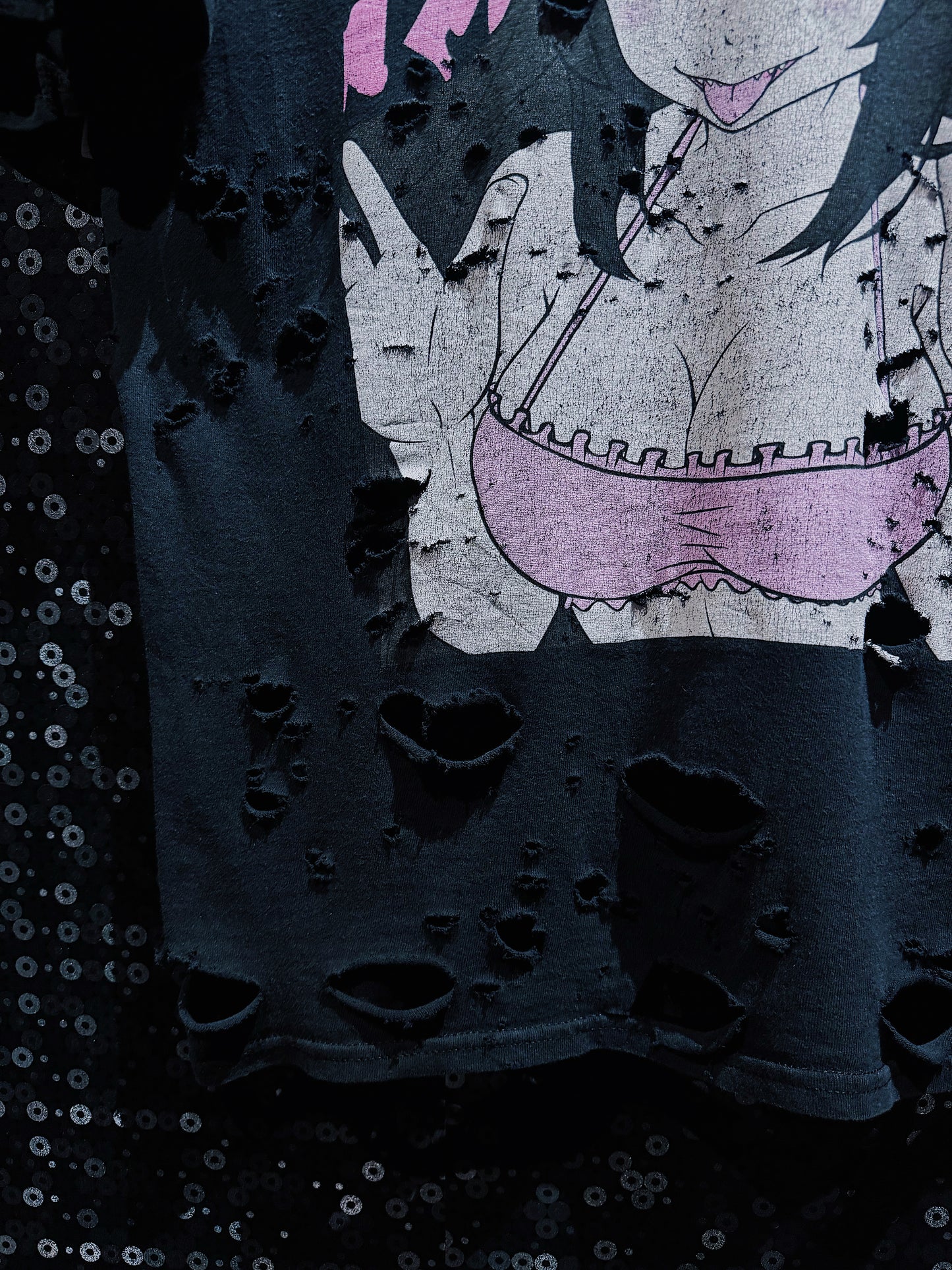 【ÆIEM】original “boro” remake Succubus Girl Graphic T-shirt