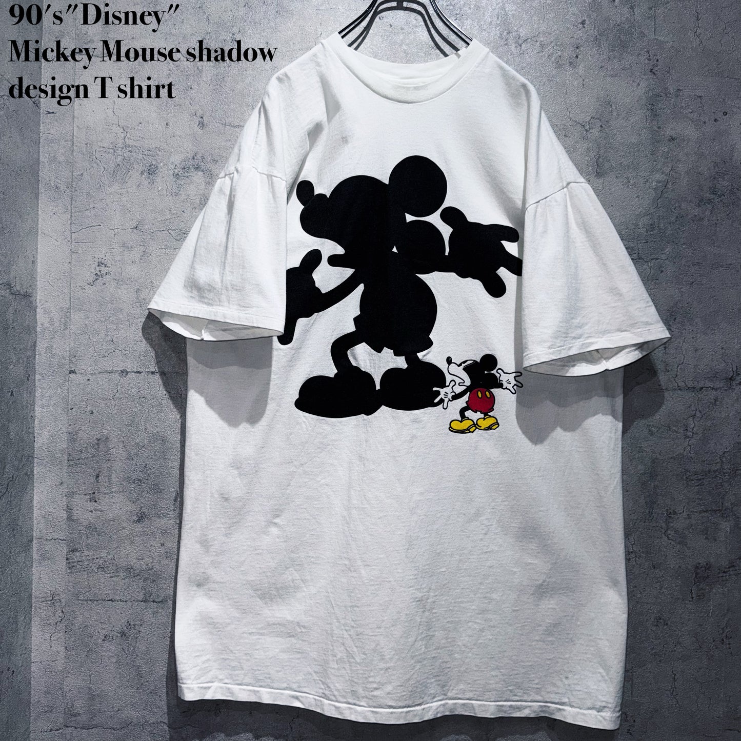 90's"Disney"Mickey Mouse shadow design T shirt