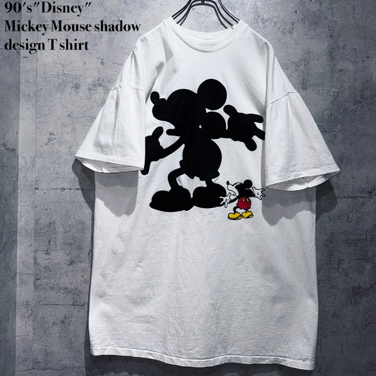 90's"Disney"Mickey Mouse shadow design T shirt