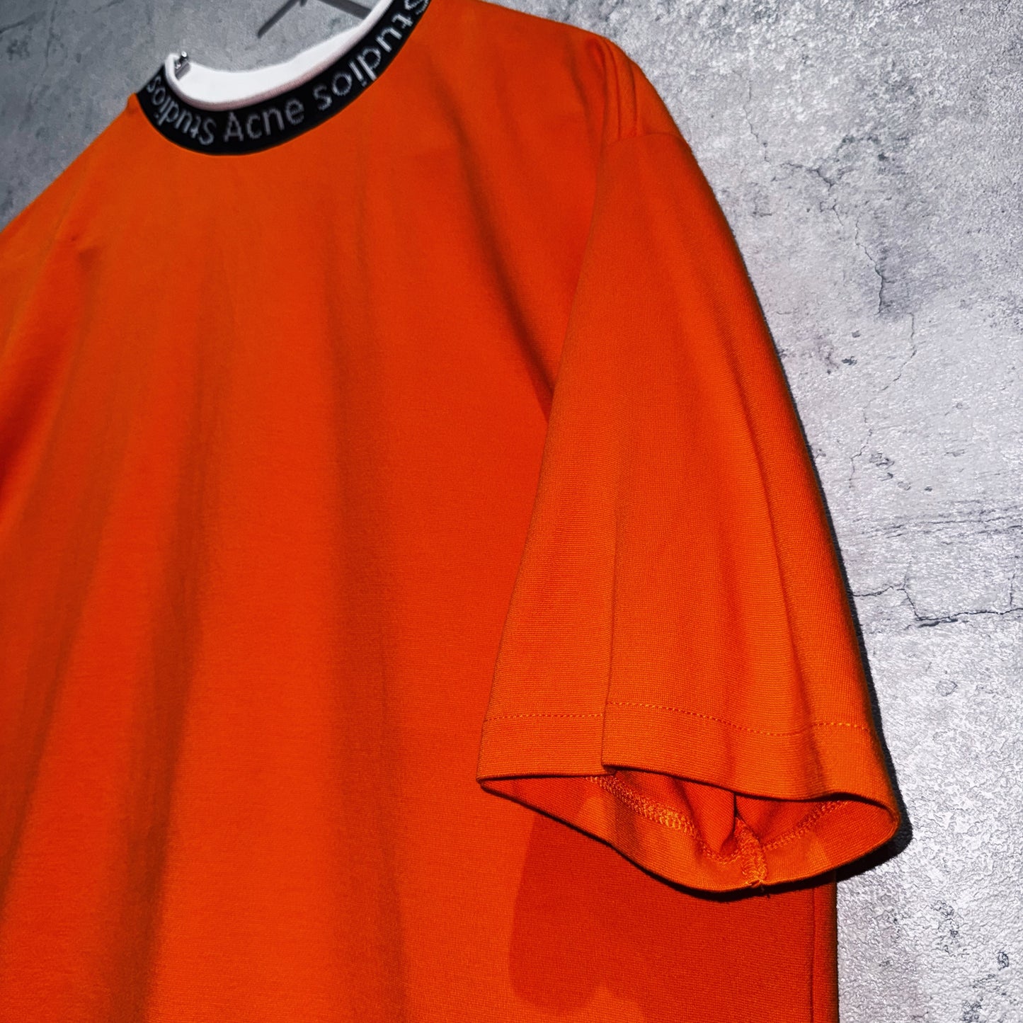 "Acne Studios"brand logo design mock neck T shirt