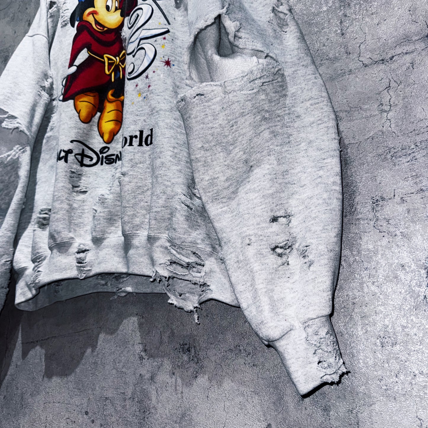 90's"Disney"25 anniversary graphic design boro custom pullover sweat