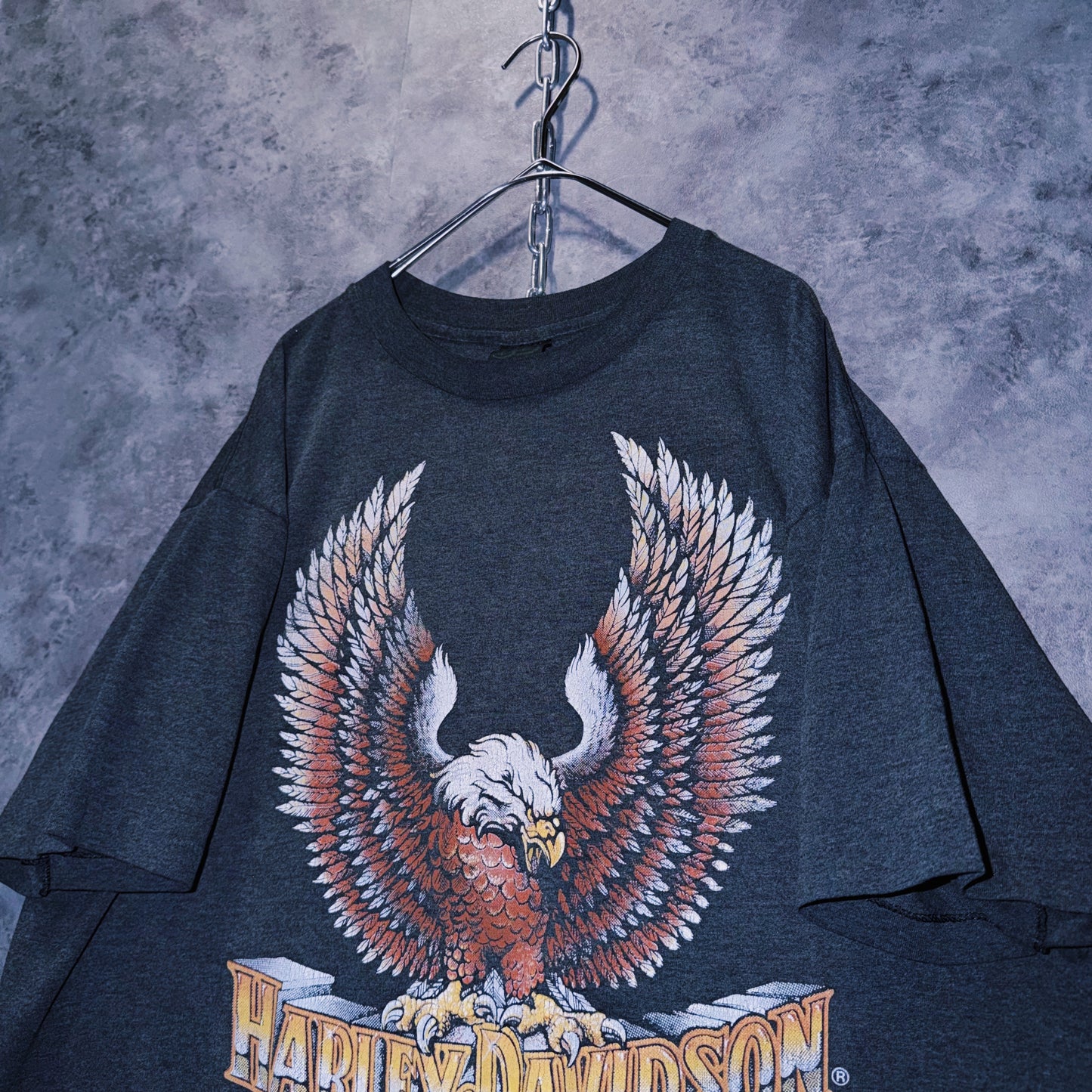 【doppio】80’s vintage “Harley-Davidson” eagle print design T-shirt