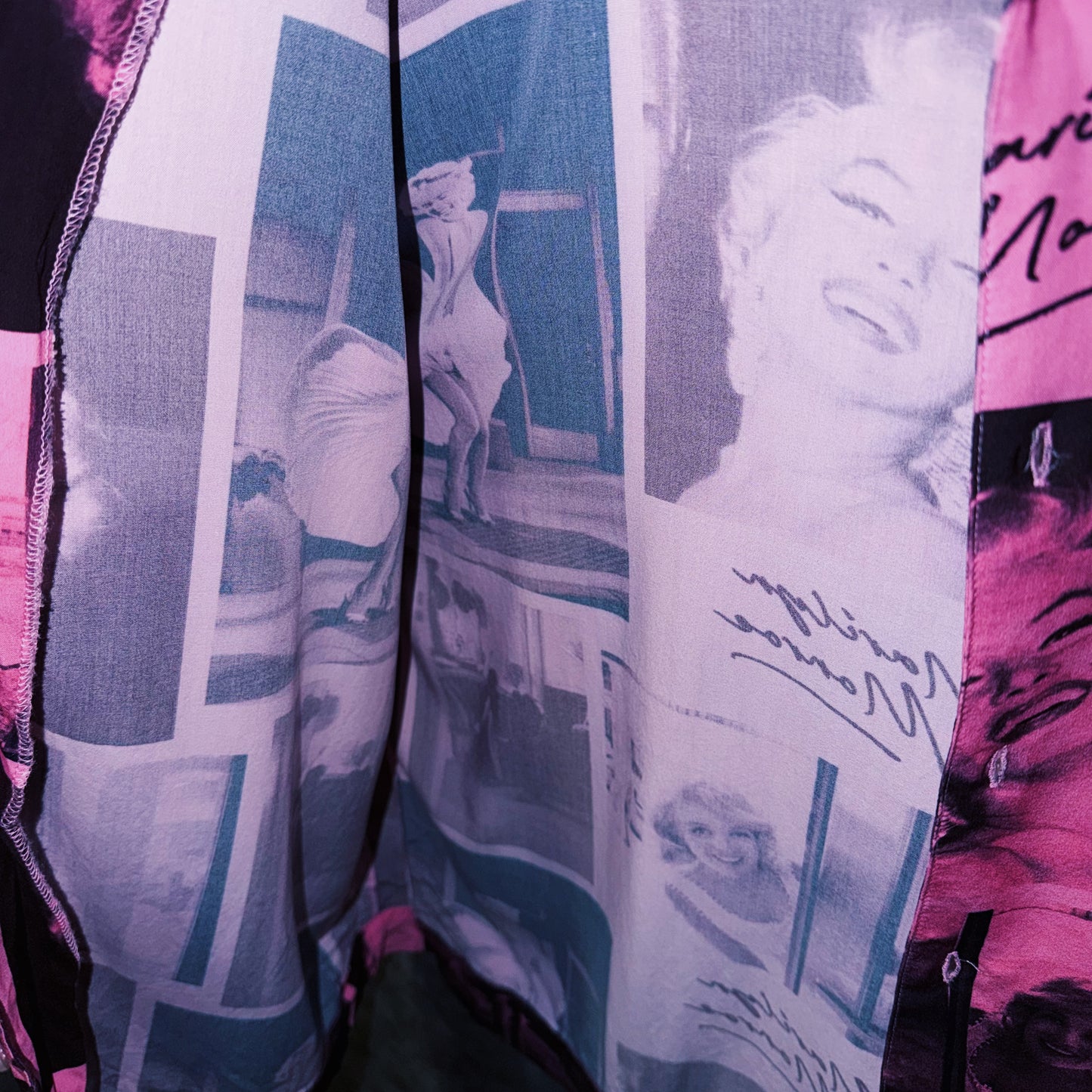 【doppio】vintage “Marilyn Monroe” print design open collar shirt