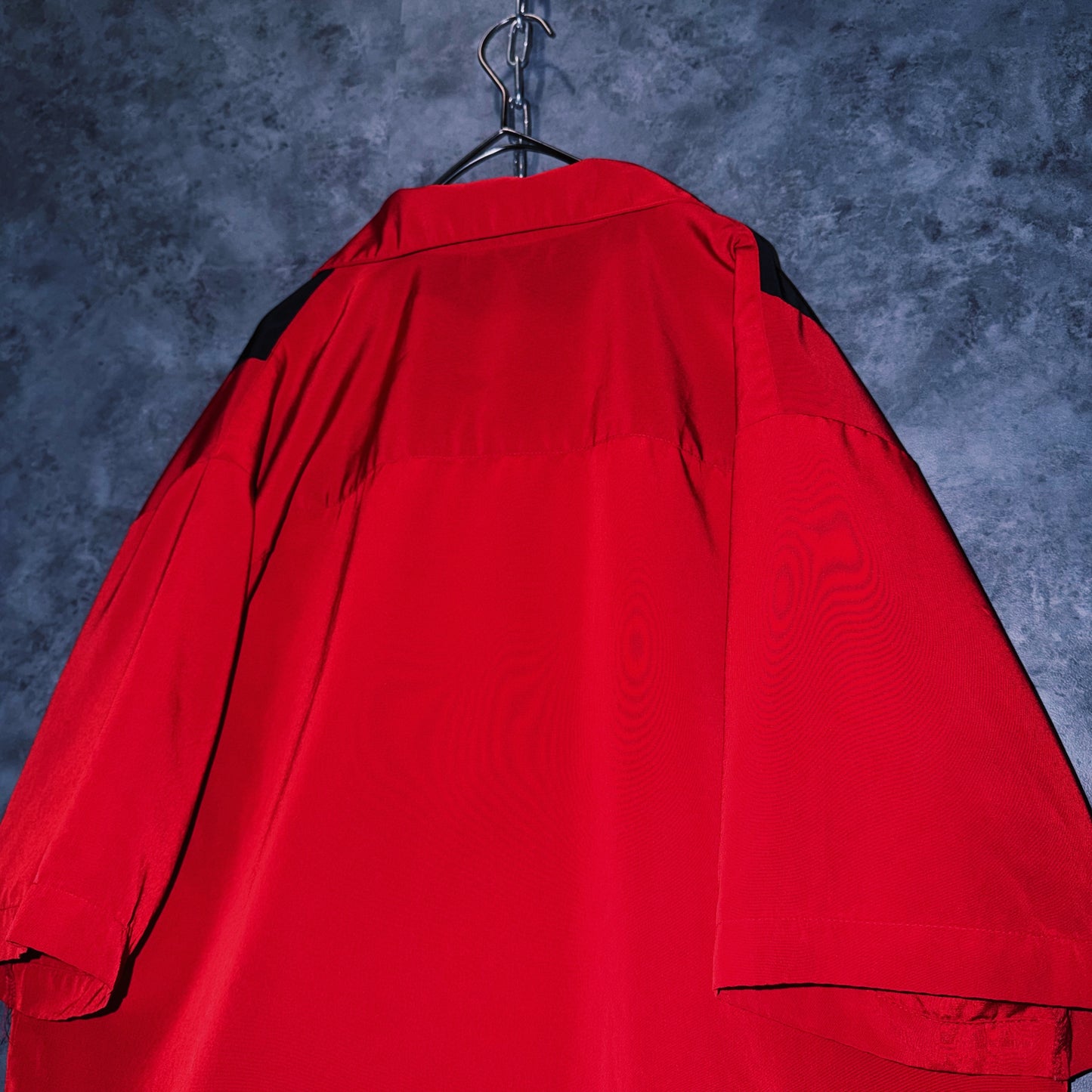 【doppio】vintage fire pattern embroidery design open collar shirt