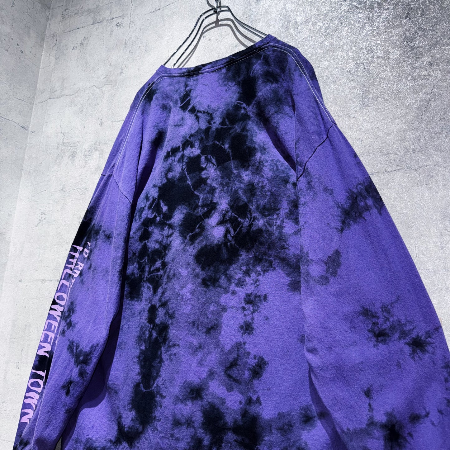 "Nightmare before Christmas"characters graphic design long sleeve Tie-Dye T shirt