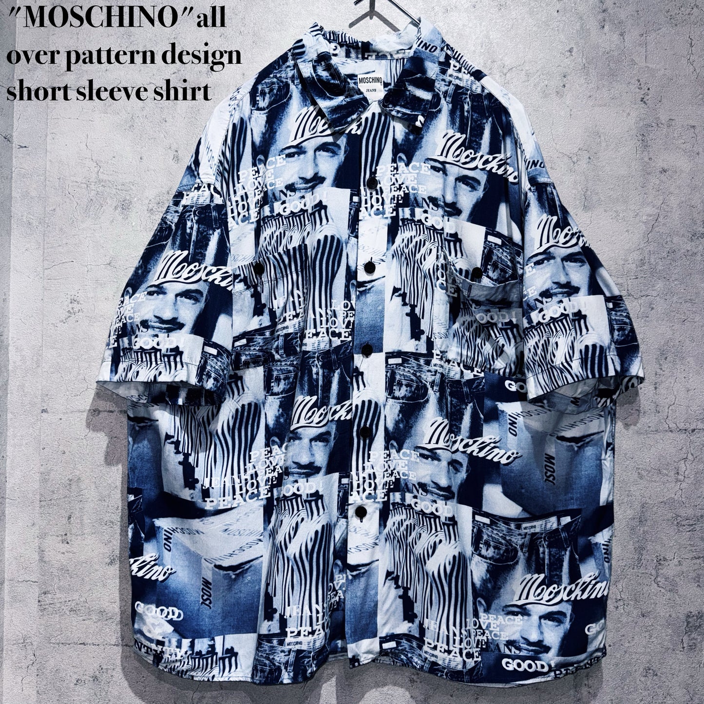 "MOSCHINO"all over pattern design short sleeve shirt
