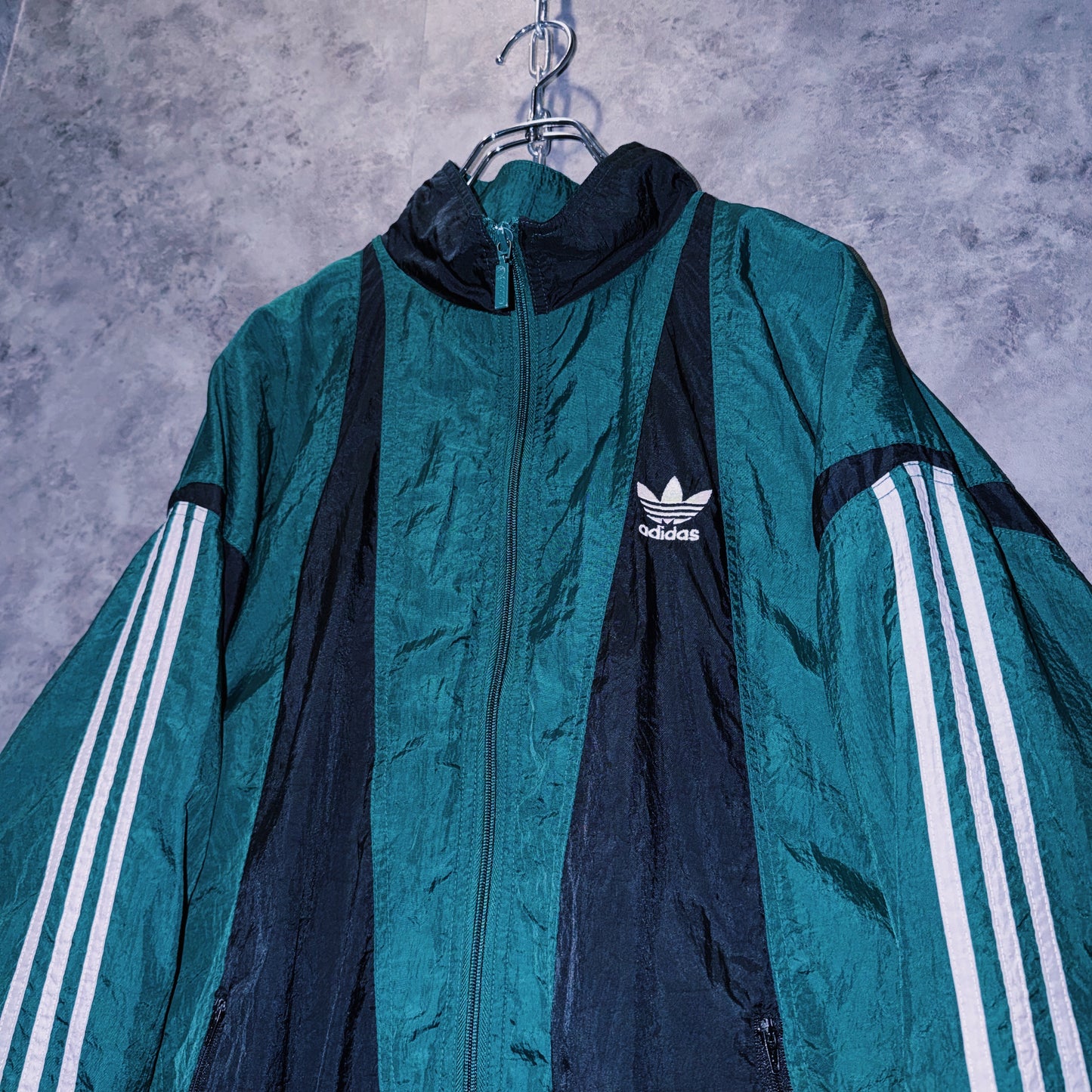 【doppio】90’s vintage “adidas” three stripe design Nylon jacket