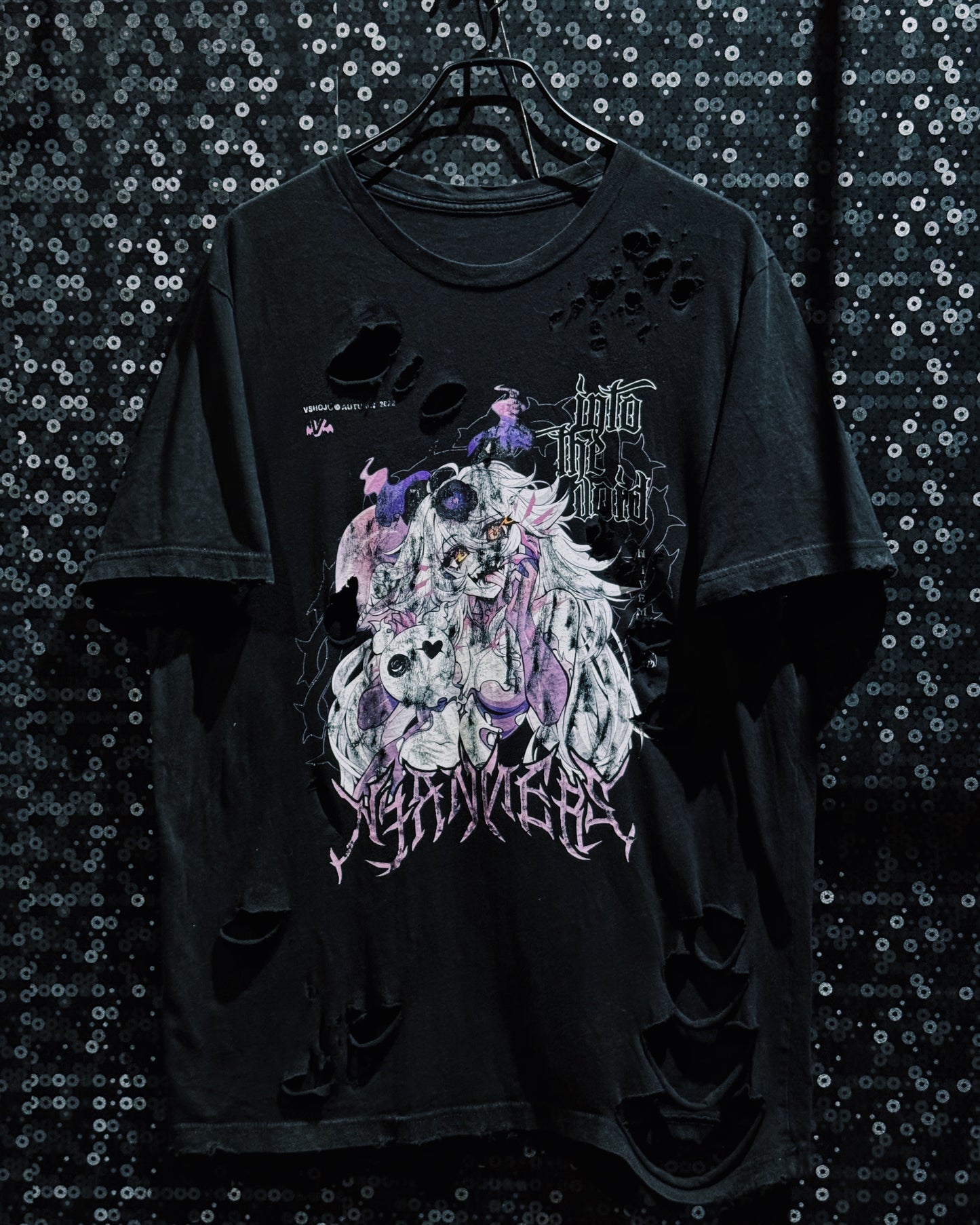 【ÆIEM】Natural “boro” Remake Gothic Anime Graphic T-shirt