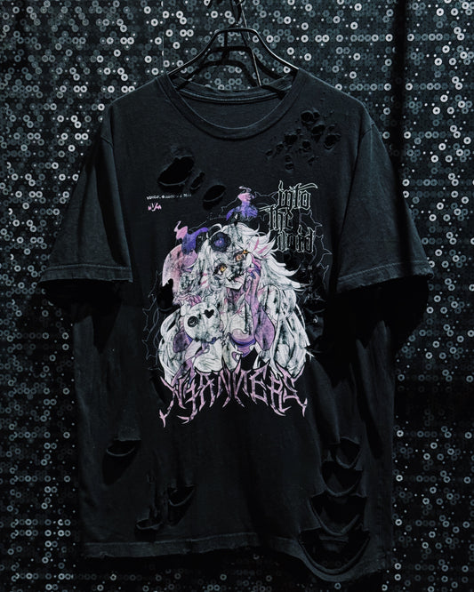 【ÆIEM】Natural “boro” Remake Gothic Anime Graphic T-shirt