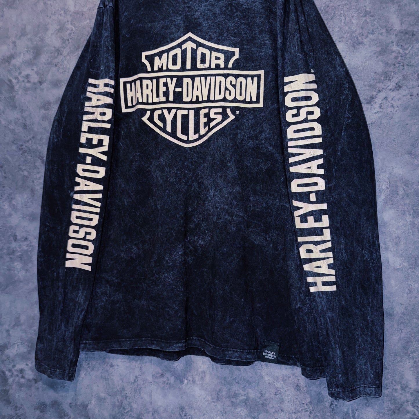 【doppio】vintage “Harley-Davidson” logo print design long sleeve T-shirt