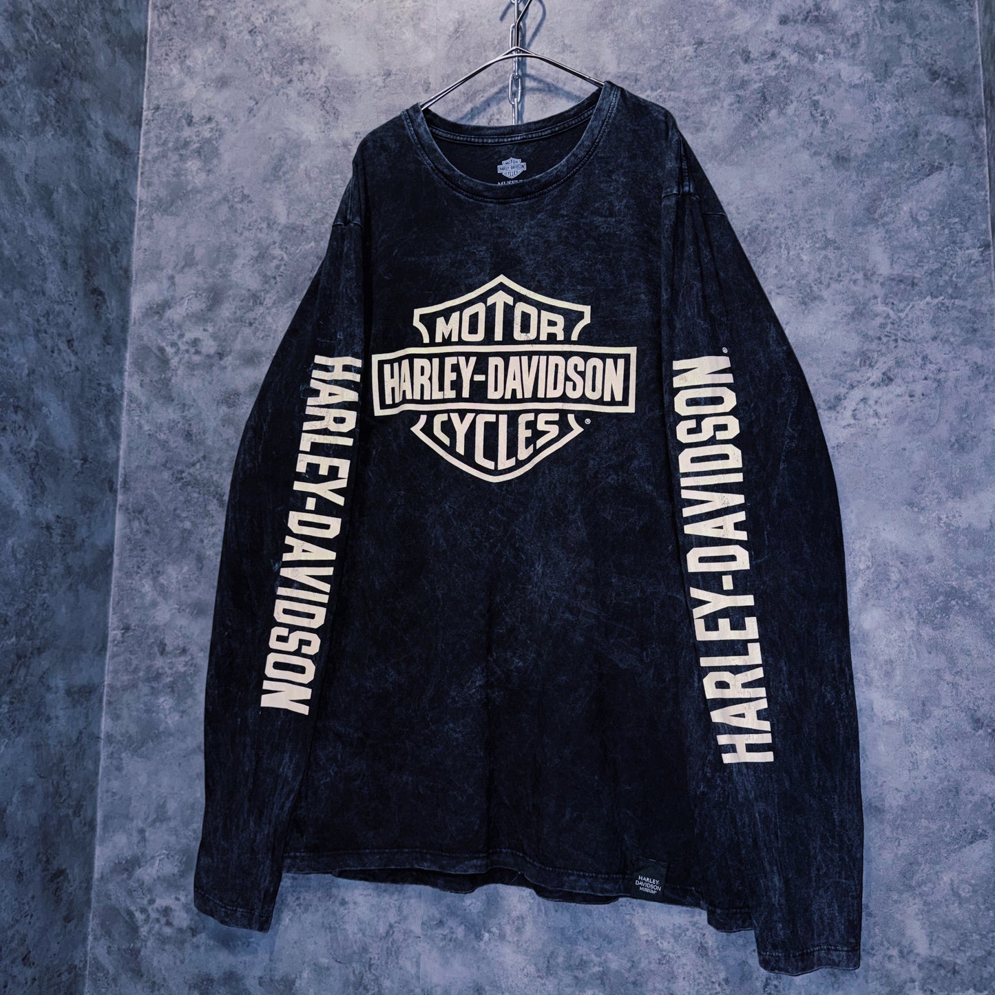 【doppio】vintage “Harley-Davidson” logo print design long sleeve T-shirt