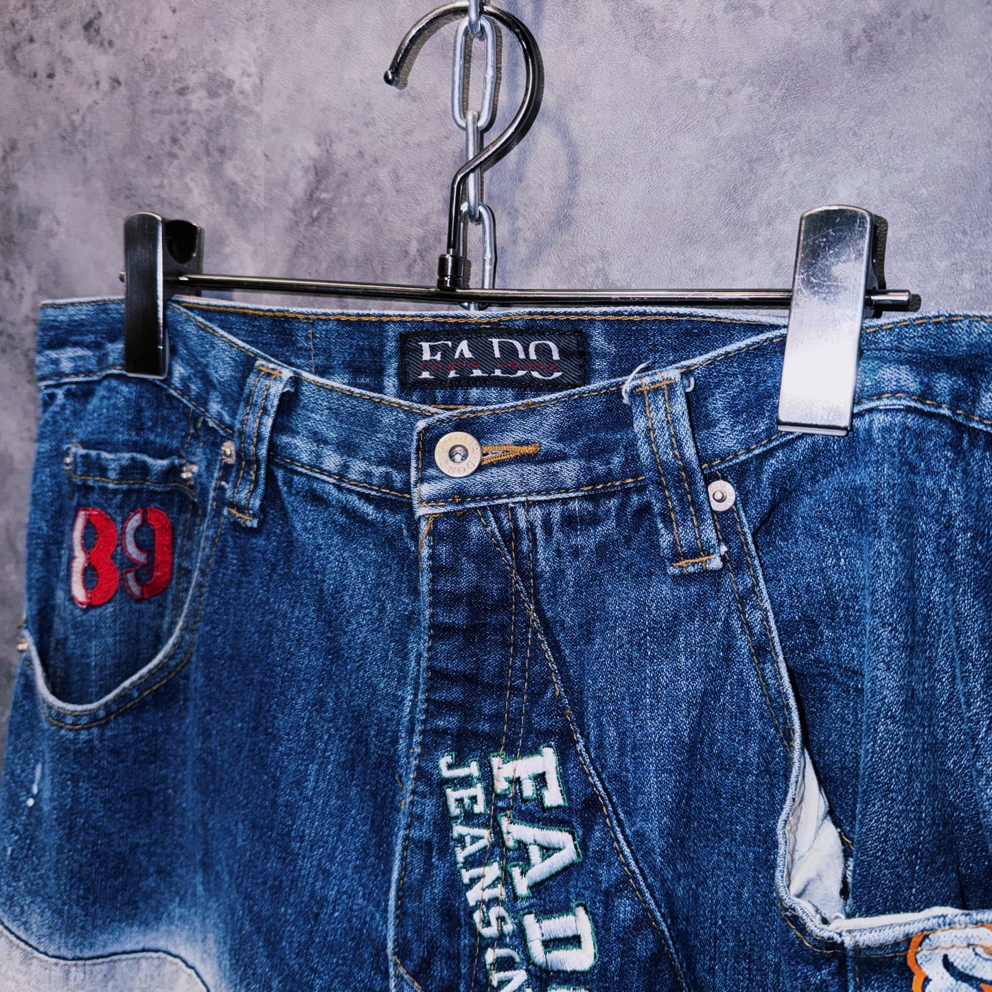 【doppio】vintage switching and paint design denim pants