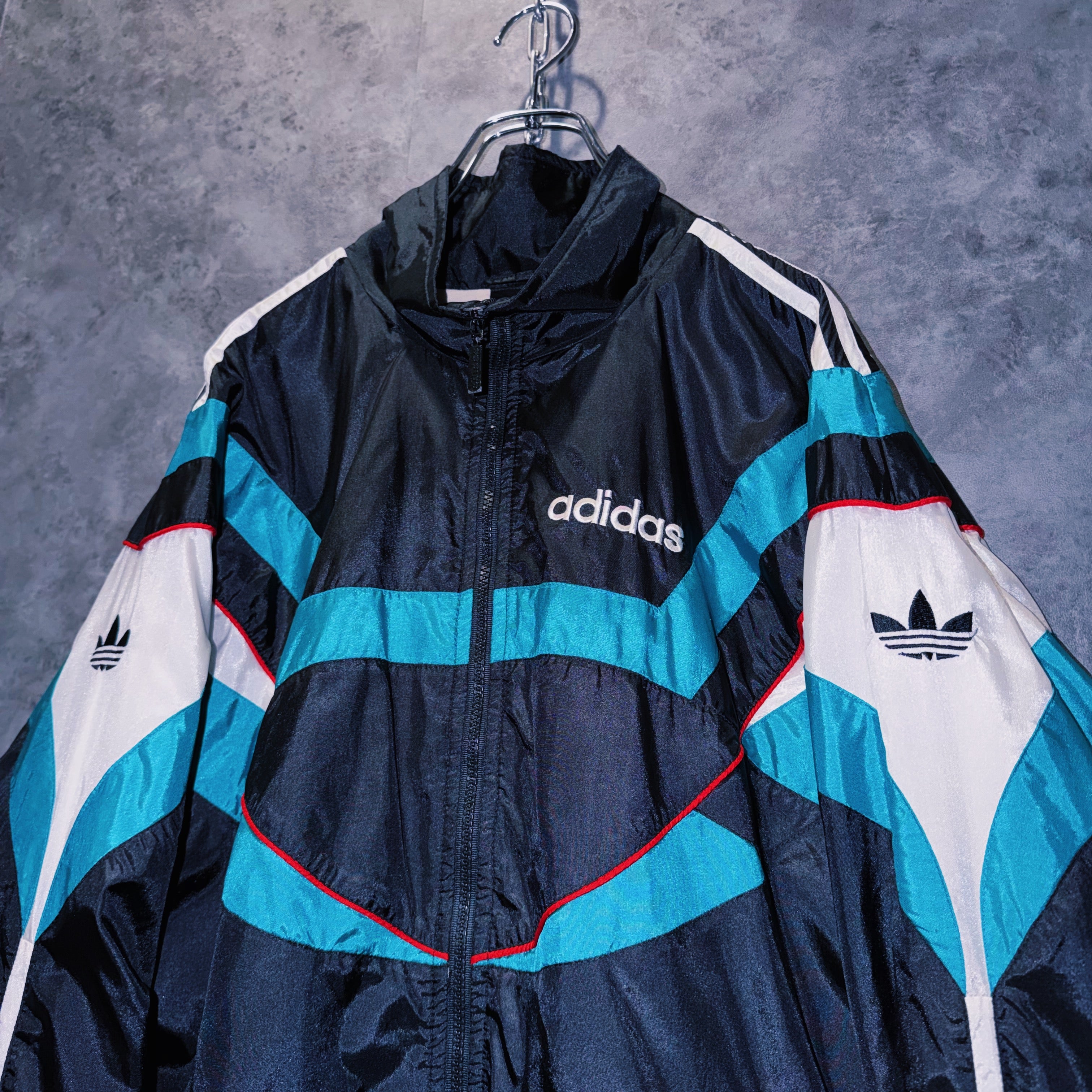 ひ*ー様 ayne doppio 90's  ナイロンジャケット doppio】90's vintage “adidas” switching color design Nylon jacket
