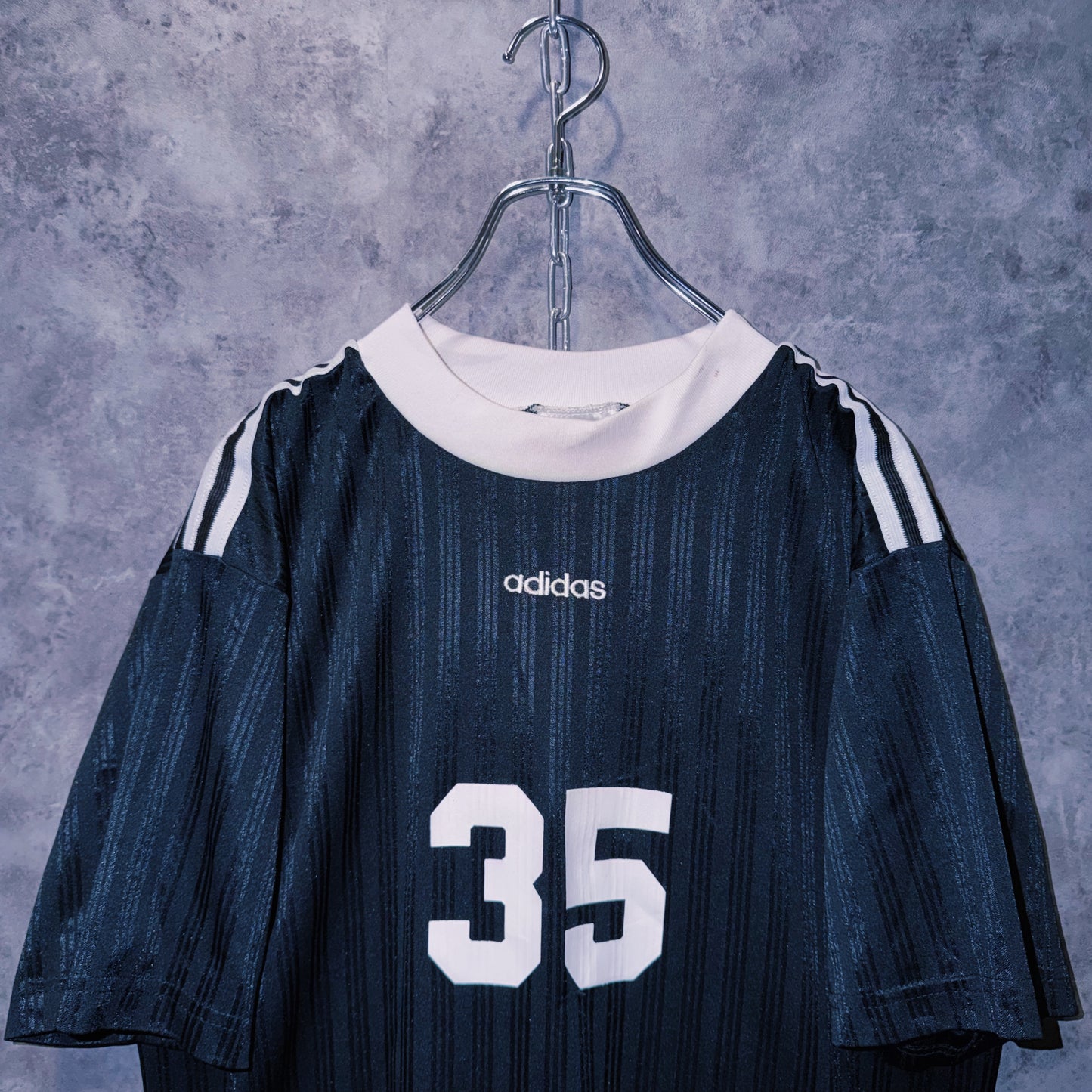 【doppio】vintage “adidas” three stripe design numbered game shirt