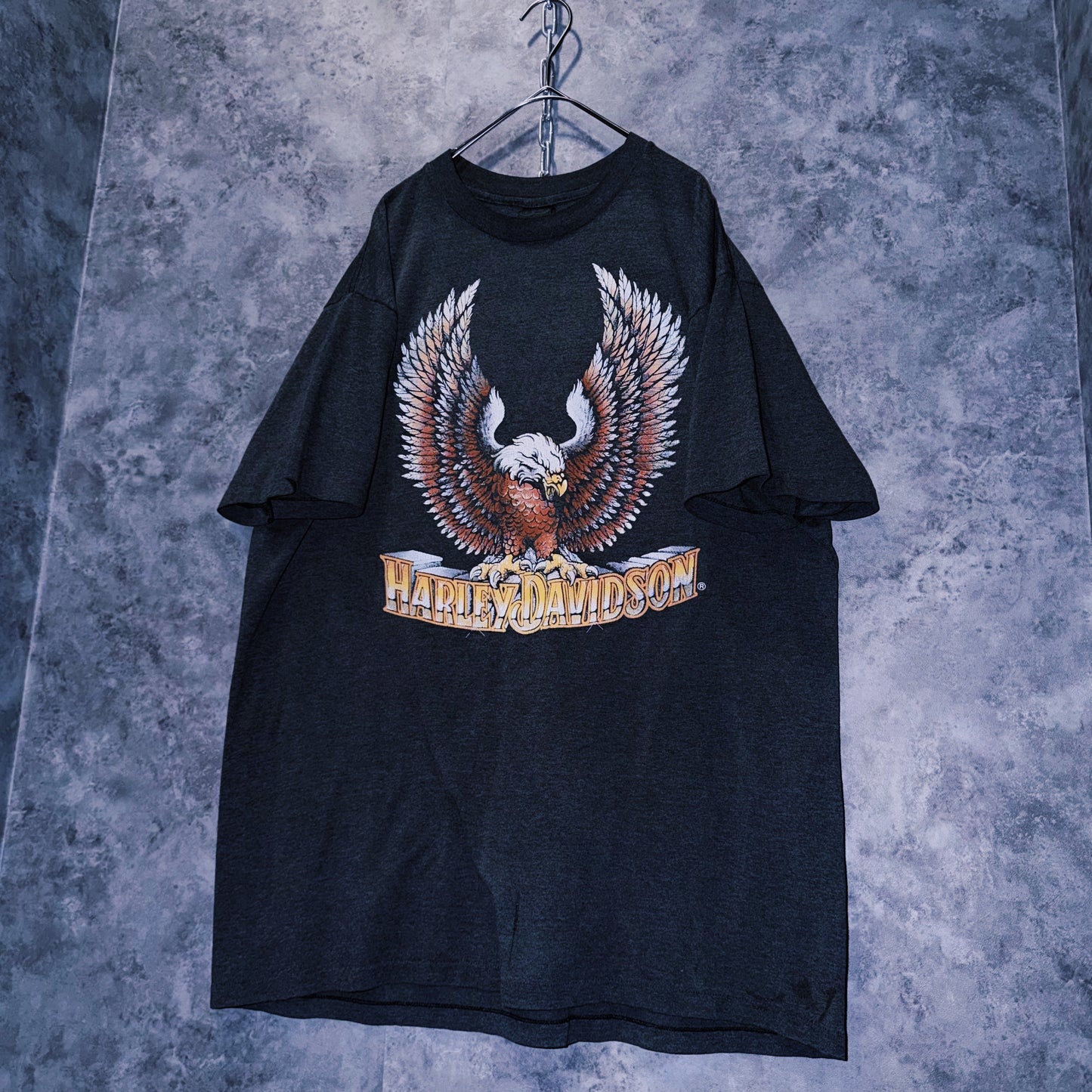 【doppio】80’s vintage “Harley-Davidson” eagle print design T-shirt