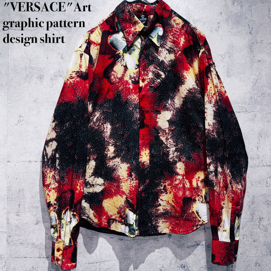 "VERSACE"Art graphic pattern design shirt