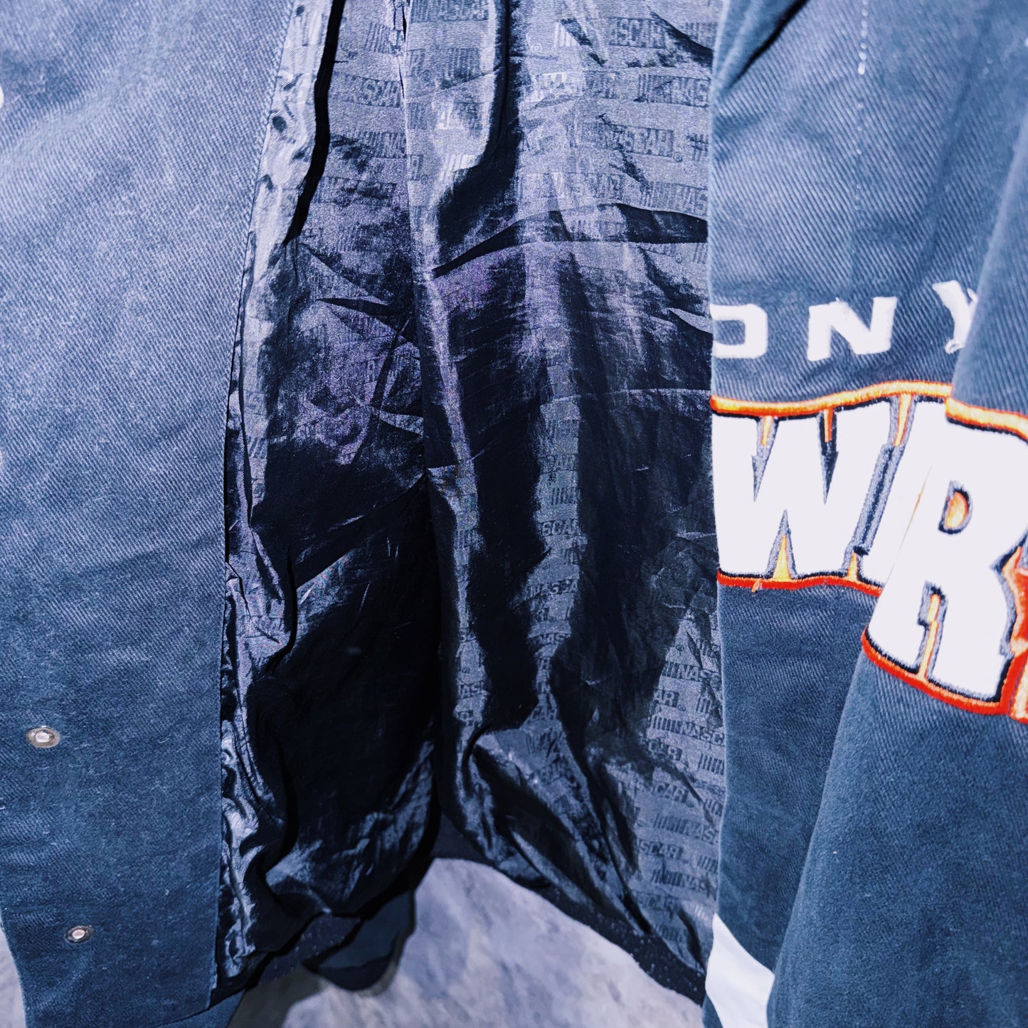 【doppio】vintage”NASCAR”company logo patches design racing jacket