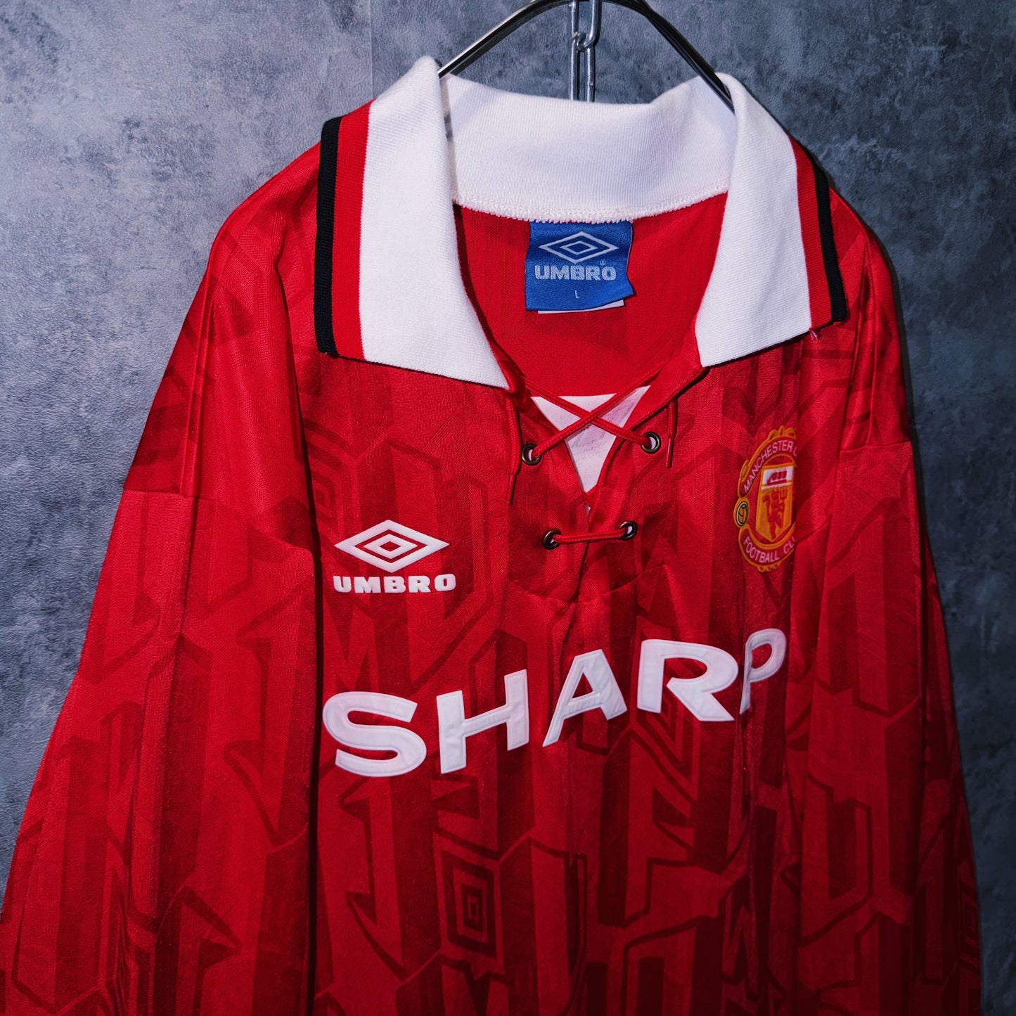 【doppio】90’s vintage “Manchester United” lace up design long sleeve game shirt