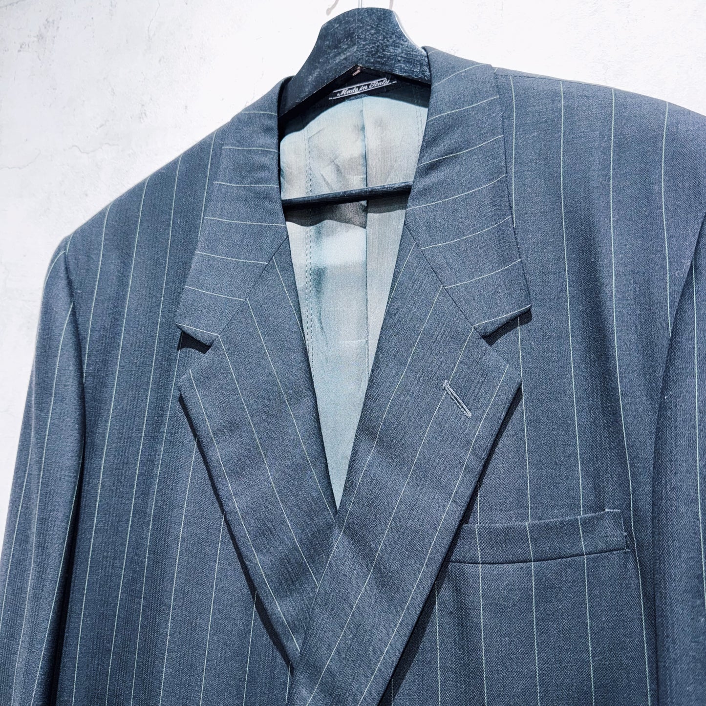 "VERSACE"stripe pattern design double breasted set up