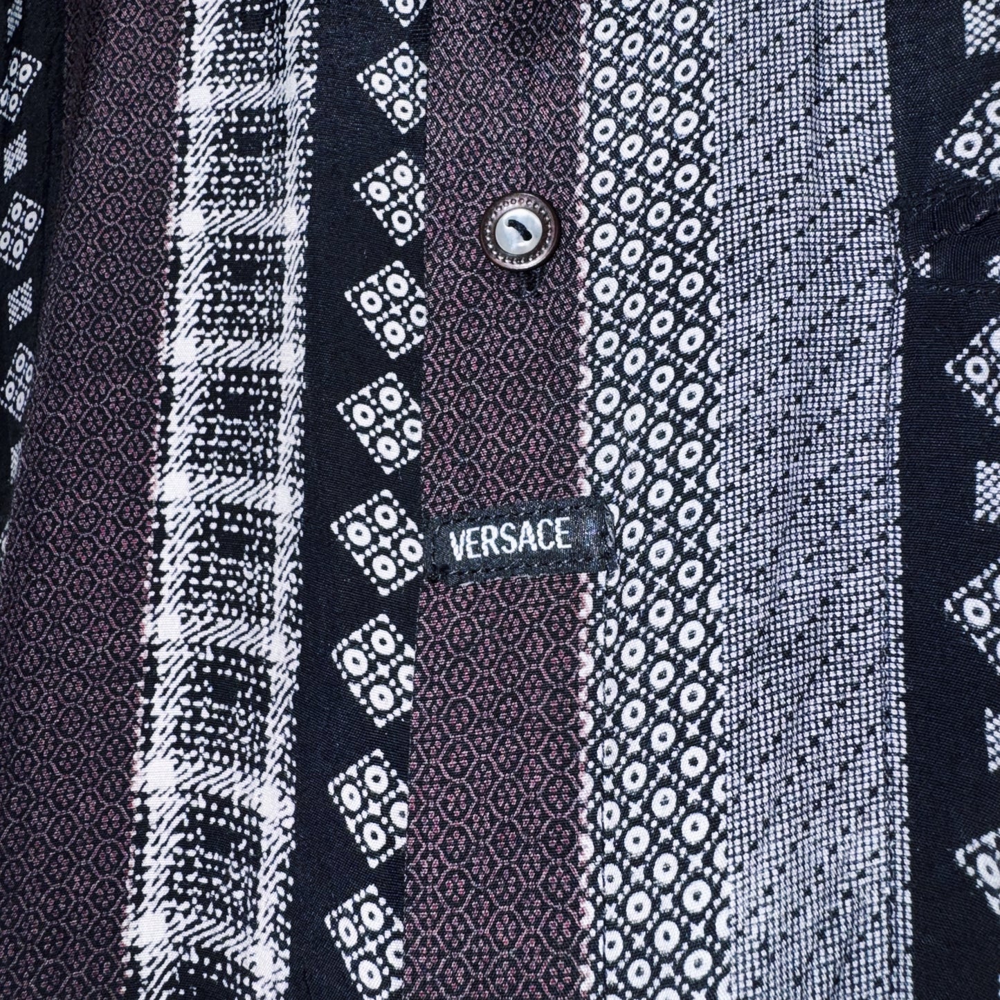 "VERSACE"switching pattern design short sleeve shirt