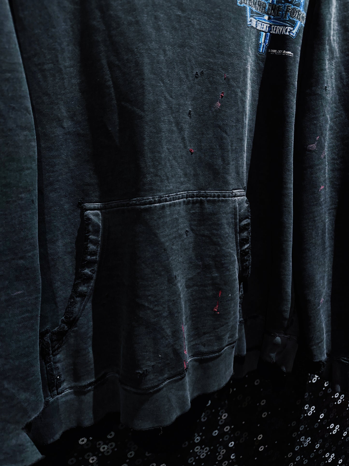 【ÆIEM】original “boro” remake U.S.N. Submarine Force hoodie pullover