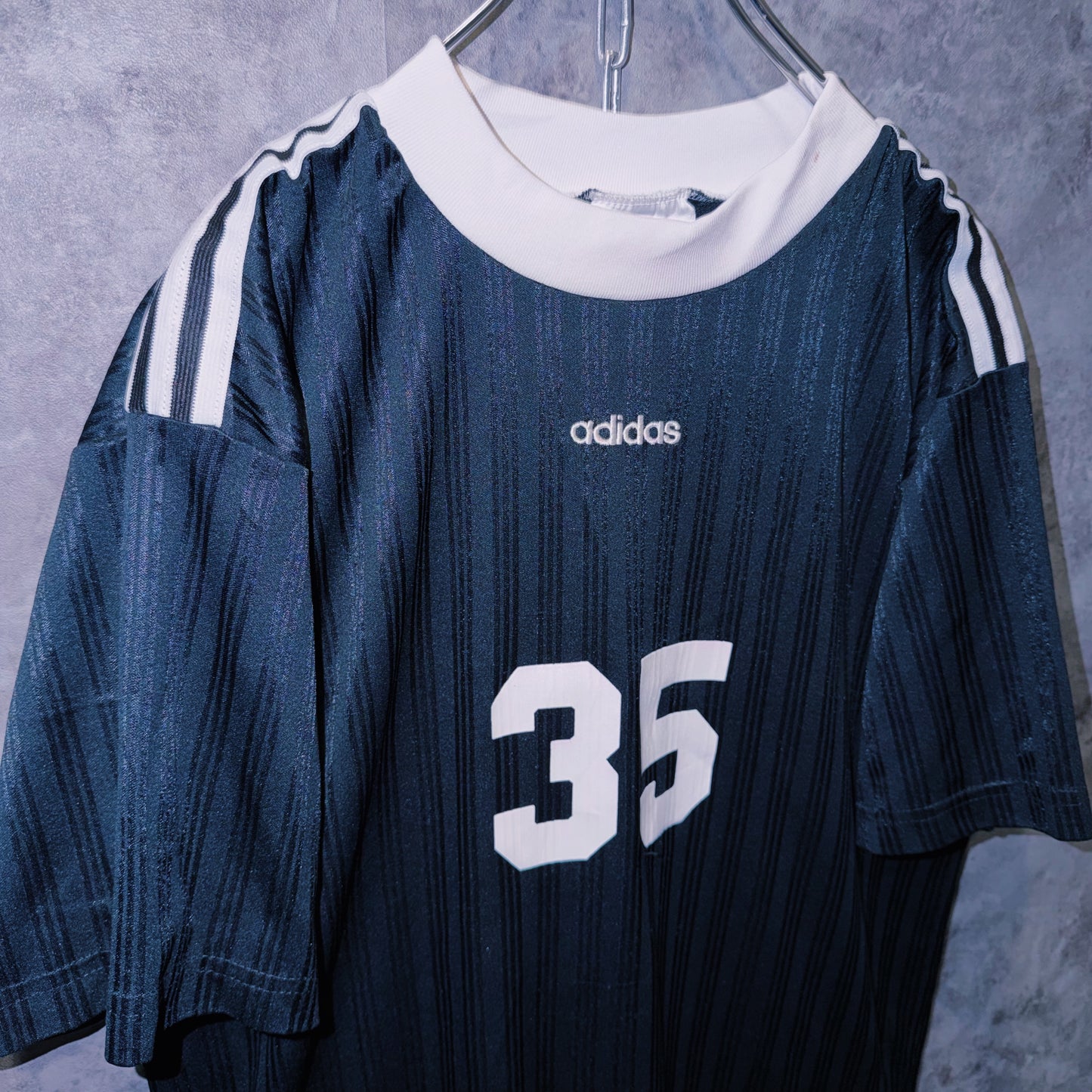 【doppio】vintage “adidas” three stripe design numbered game shirt