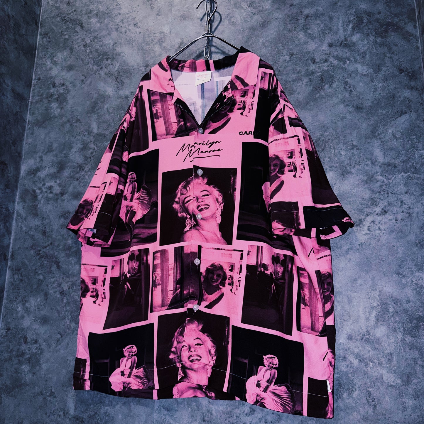 【doppio】vintage “Marilyn Monroe” print design open collar shirt
