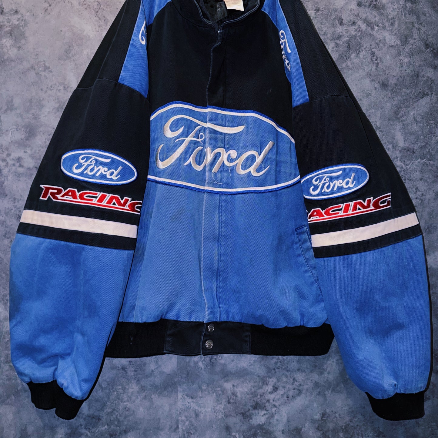 【doppio】vintage”Ford”company logo patches design racing jacket